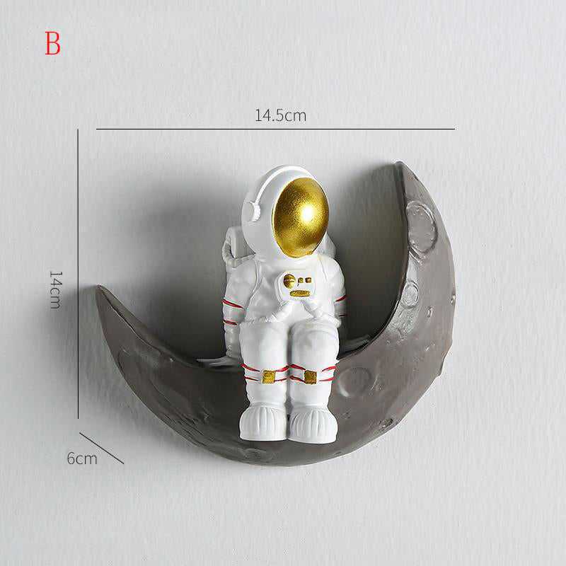 Kids Astronaut Wall Shelf Decor - Space Themed Floating Shelves for Bedroom & Playroom - Perfect for Organizing Toys, Books & Displaying Collectibles