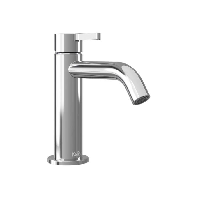 KALIA BASICO Single Hole Bathroom Sink Faucet with Top Mount Lever Handle, Push Drain & Overflow, Chrome Finish - Perfect for Modern Vanities & Powder Rooms