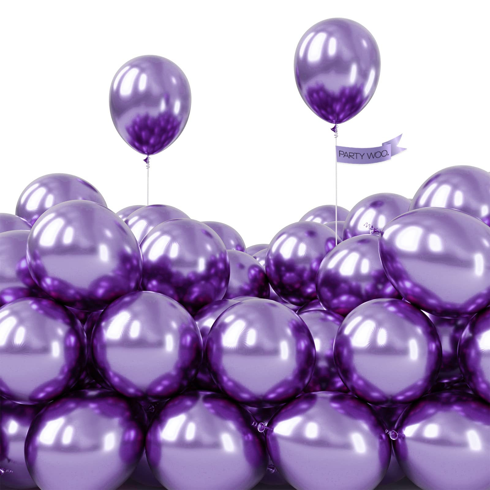 50-Pack 5 Inch Metallic Purple Balloons for Party Decor - Premium Balloon Garland & Arch Supplies for Weddings, Baby Showers & Celebrations (Shade: Purple-G105)