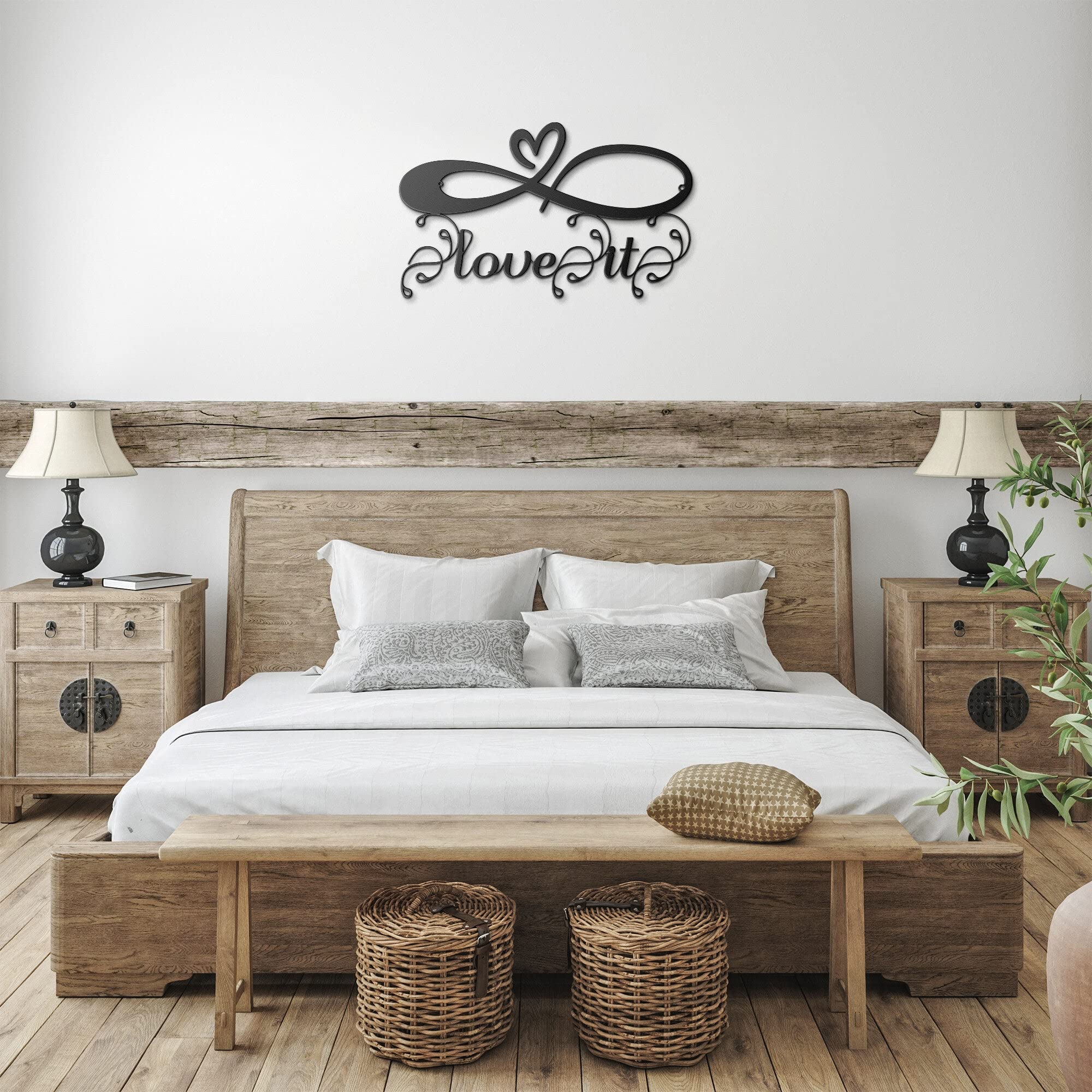 Infinity Heart Metal Wall Decor - Romantic Couples Gift for Wedding, Anniversary & Housewarming - 36 Inch Black Love Art Home Blessing Present - Perfect for Bedroom, Living Room & Entryway Decor
