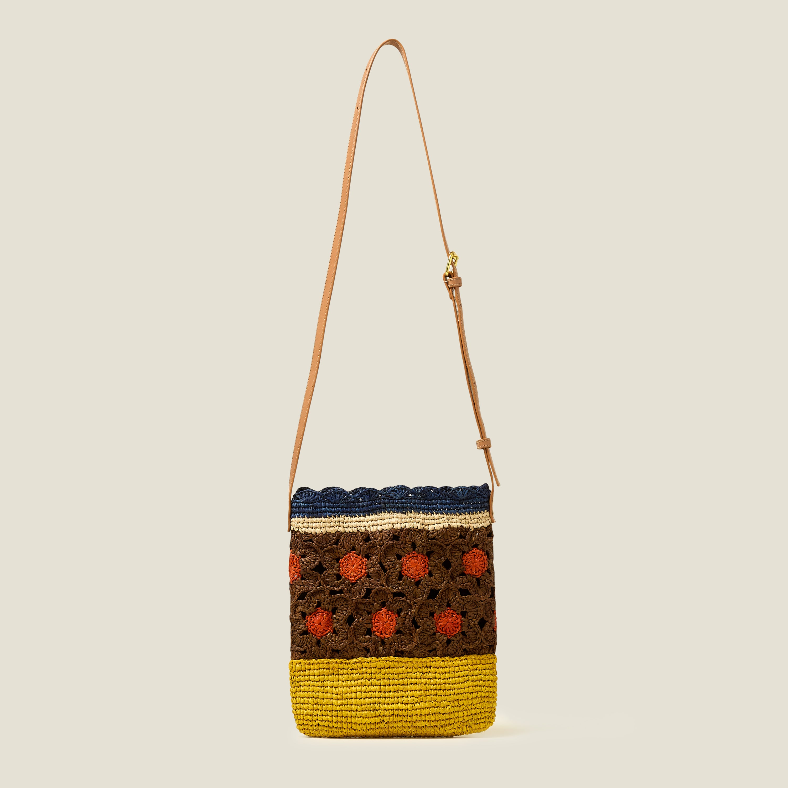 Camino Sling Bag - Stylish Block Flower Print in Cocoa Brown | Perfect for Travel, Work & Everyday Use