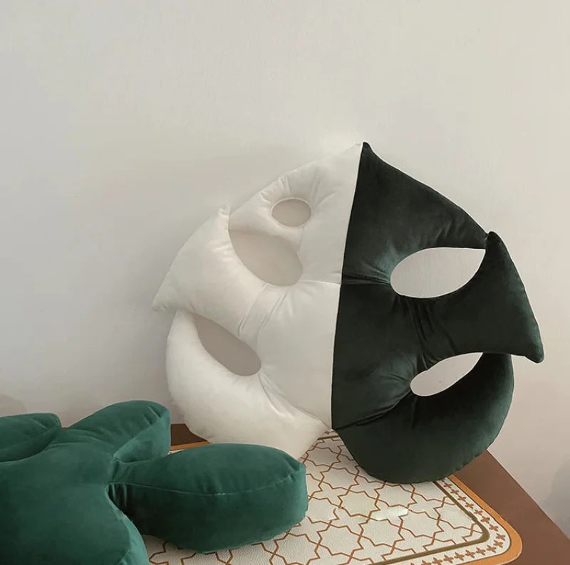 Botanic Bliss Leaf Pillow - Organic Bamboo Fiber Pillow for Side & Back Sleepers - Perfect for Home, Office & Travel Use