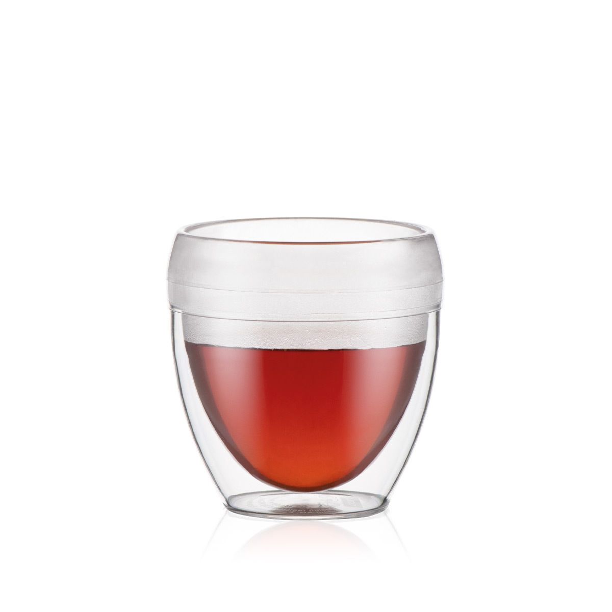 Bodum Pavina 8 Oz Double Wall Insulated Tumbler Set of 6 - Shatterproof Glass Cups for Iced Coffee, Tea & Cold Drinks - Perfect for Outdoor, Picnics & Home Use