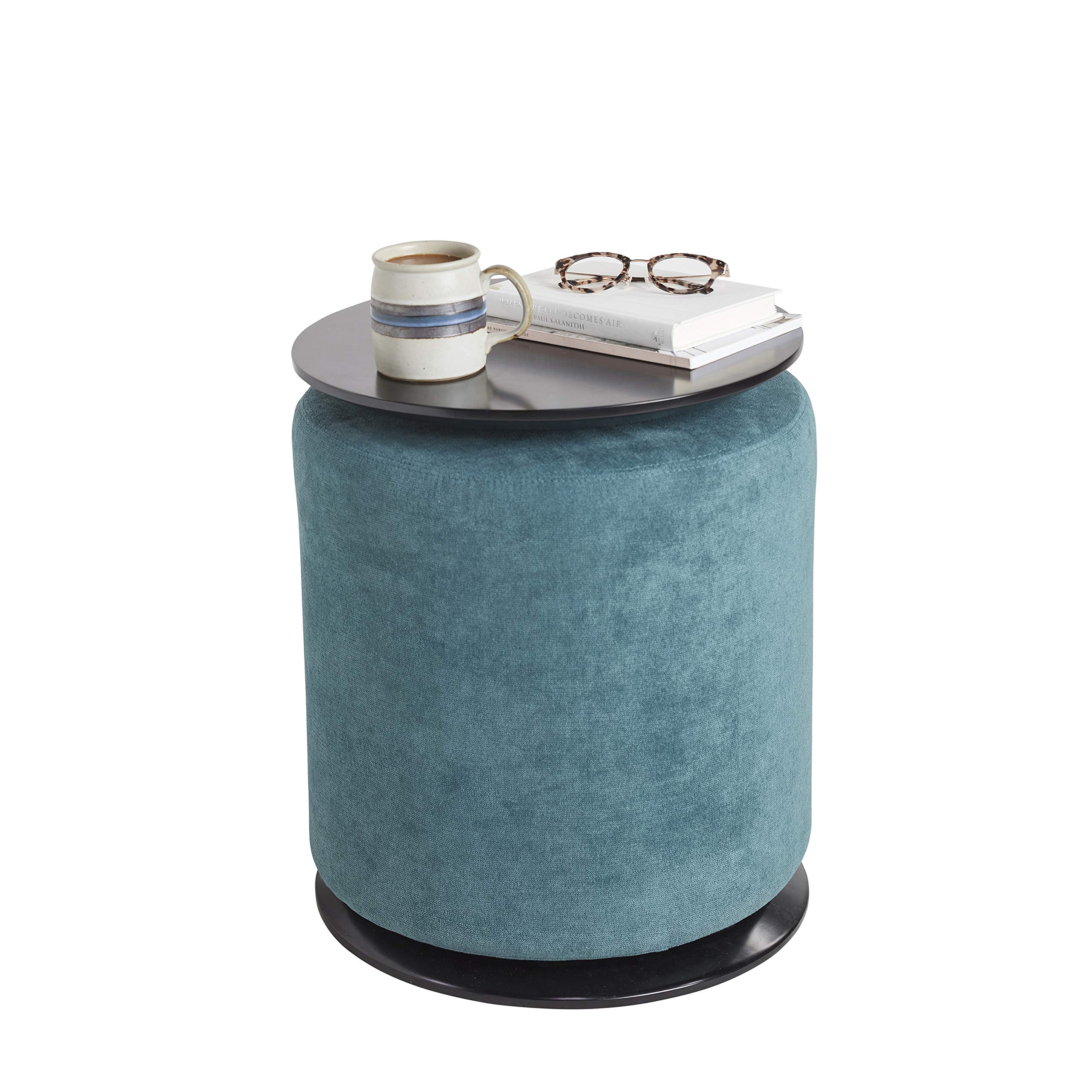 Modern Peacock Blue Accent Table & 18