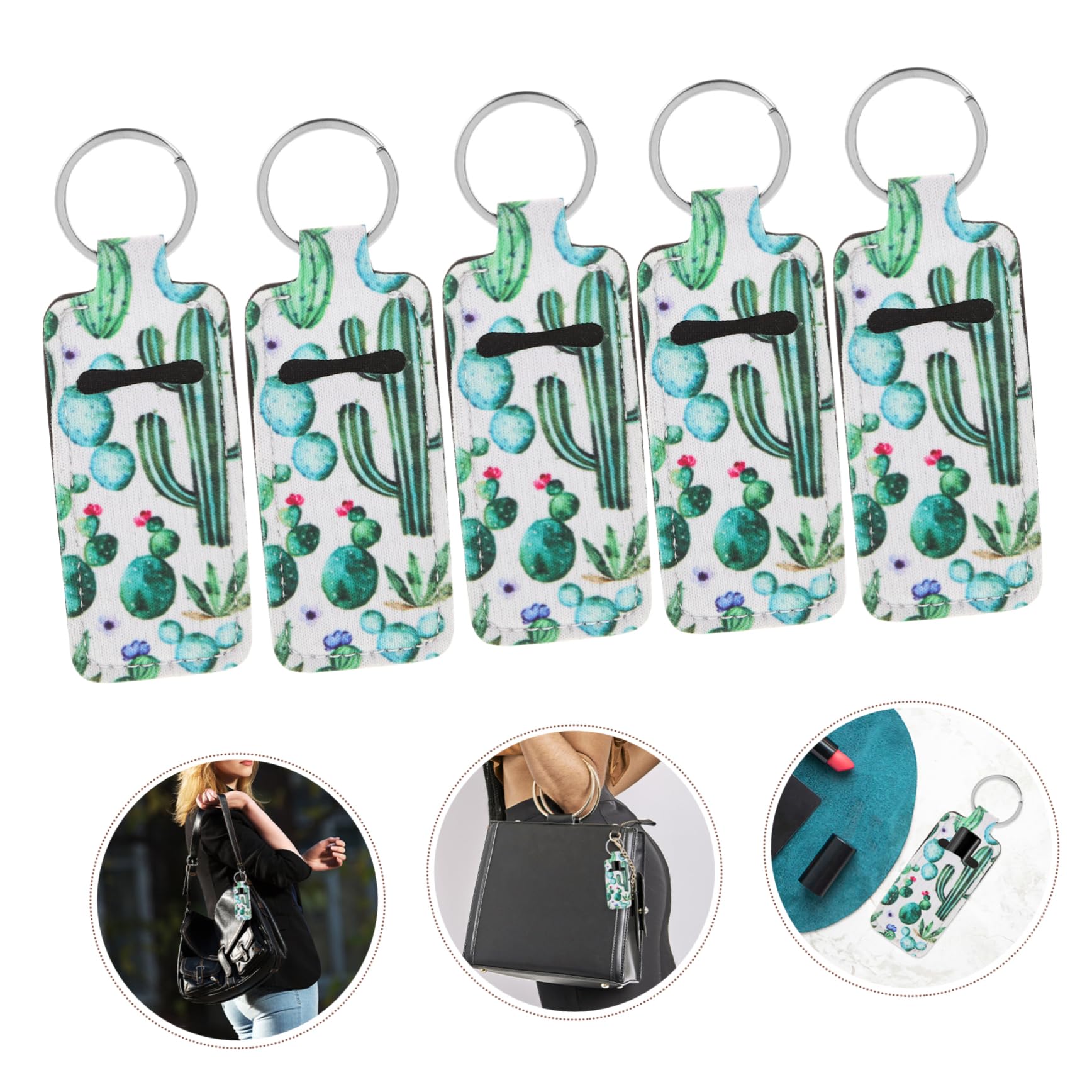 Yardwe 20 Pcs Square Keychain Lip Balm Holder - Travel Makeup Organizer & Toiletry Bag for Lipstick, Lip Gloss - Neoprene Key Holder Sleeve - Perfect for Travel, Gym, and Daily Cosmetics Storage