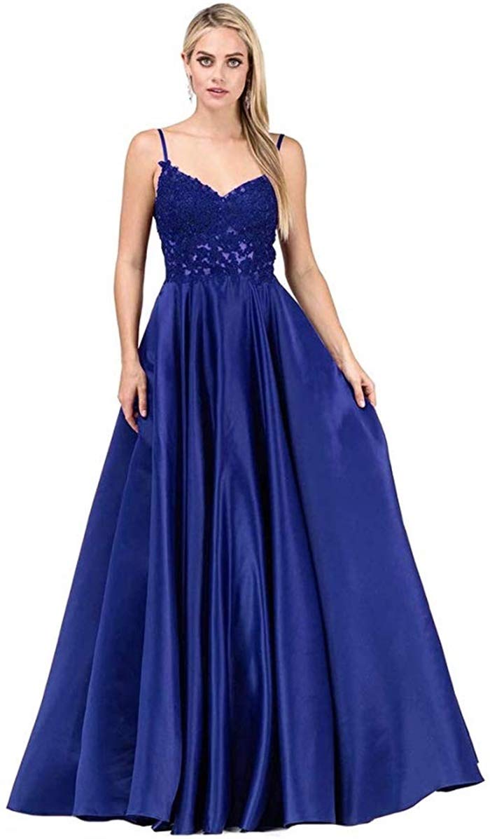 Elegant Ubride Women's Lace Prom Dresses with Beaded Satin Straps - Long Formal Evening Gowns with Pockets for Homecoming, Wedding Guest & Special Occasions