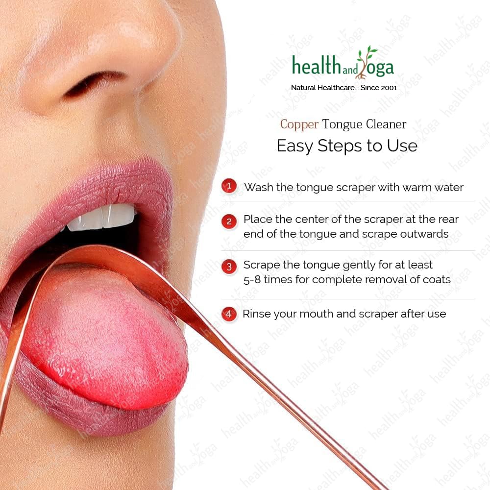 qSwipe Copper Tongue Cleaner with Comfort Grip - Pure Copper Scraper for Oral Hygiene - 1 Pack - Freshens Breath & Removes Bacteria for Better Dental Care