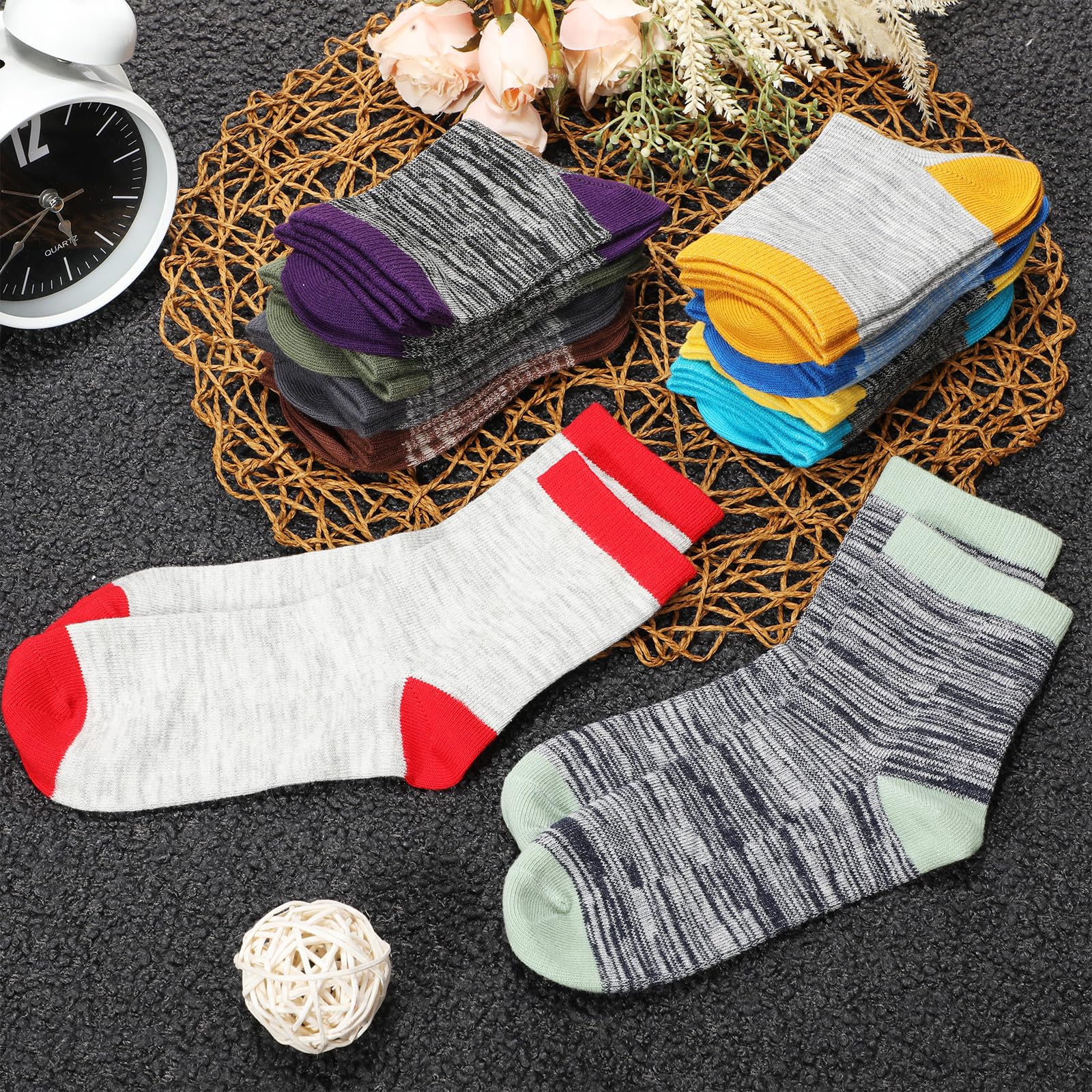50 Pairs Kids Warm Cotton Socks - Soft Breathable Ankle & Crew Socks for Winter Sports, School & Daily Wear - Bulk Pack for Boys & Girls