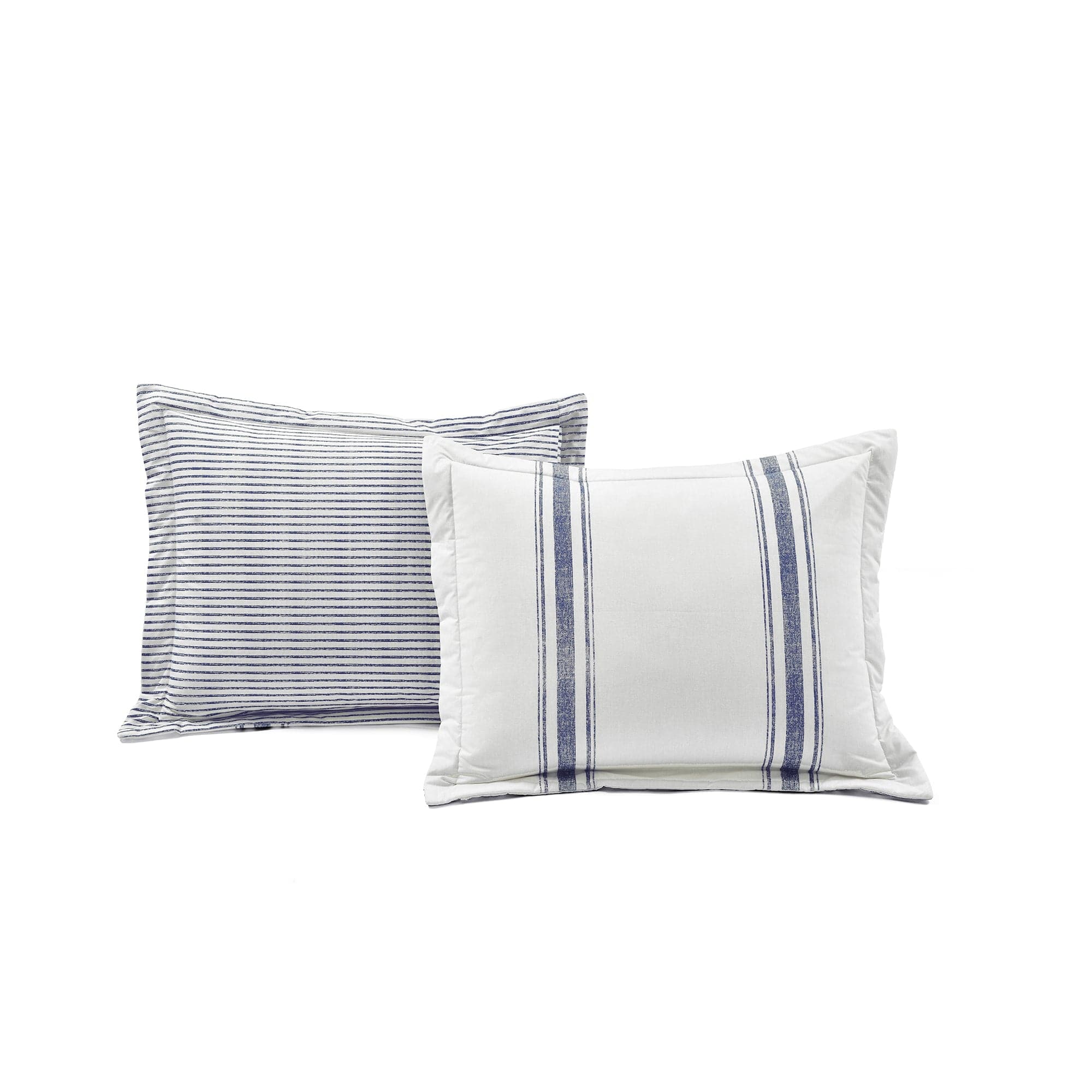 Farmhouse Stripe Reversible Comforter Set - Queen Size, Soft Breathable Cotton Bedding - Perfect for Cozy Bedroom Decor & Guest Room Styling