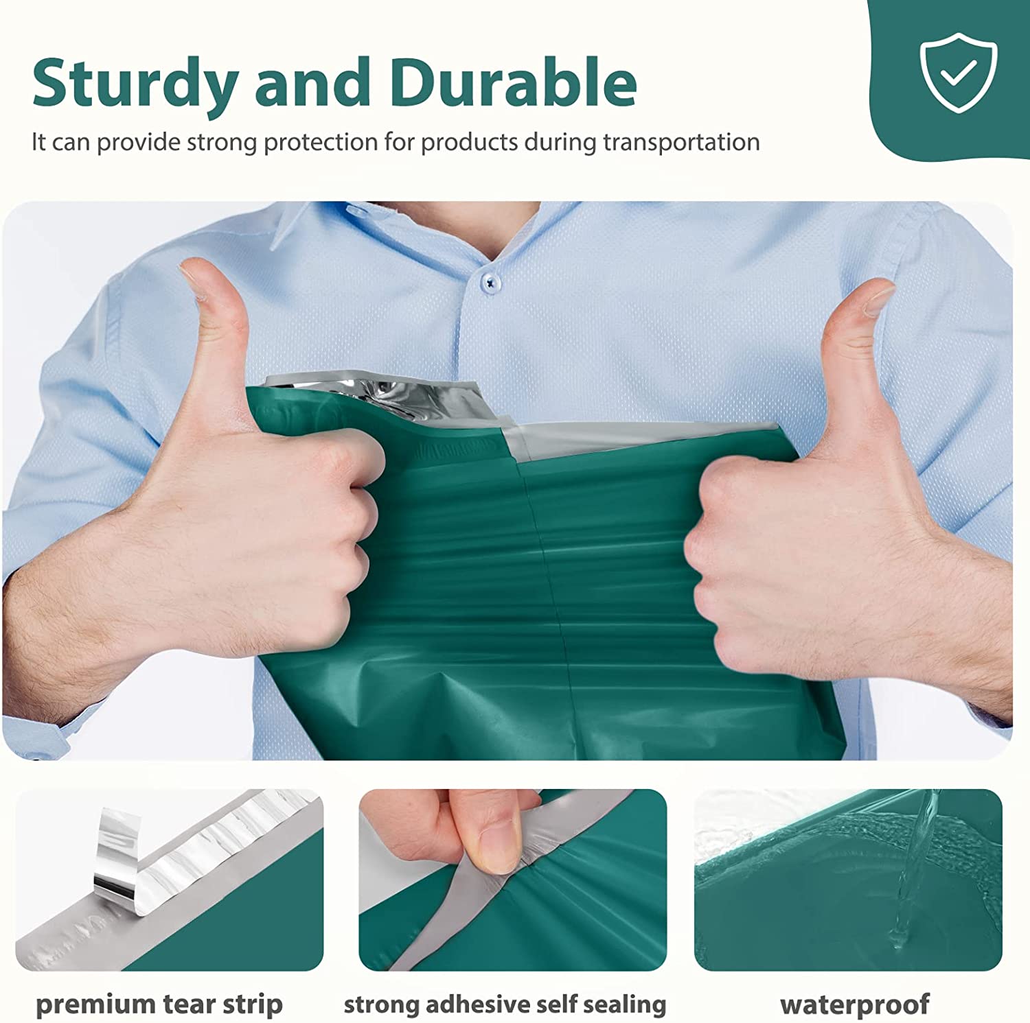 10x13 Inch Eco-Friendly Poly Mailer Envelopes - Waterproof Shipping Bags for Ecommerce | Forest Green | Perfect for Clothing, Jewelry & Small Business Shipments