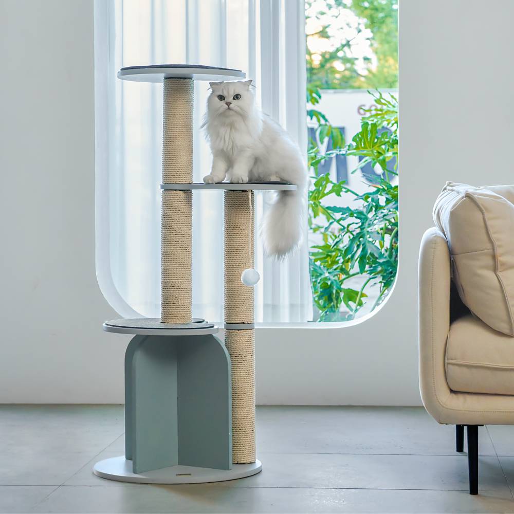 Vigour 105cm Cat Tree for Indoor Cats - Multi-Level Cat Tower with Scratching Posts, Perches & Condo - Perfect for Play, Climbing & Relaxing in Home or Office