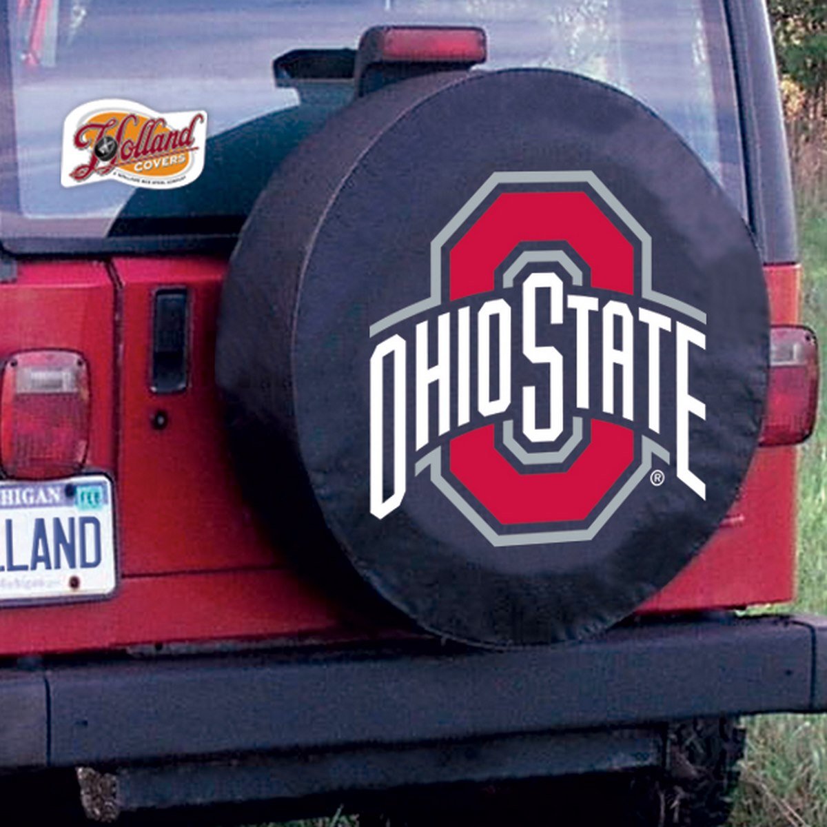 Official NCAA Ohio State Buckeyes Tire Cover - Waterproof & Durable Car Accessories for Trucks, SUVs, RVs - Perfect for Tailgating, Game Days & Outdoor Adventures