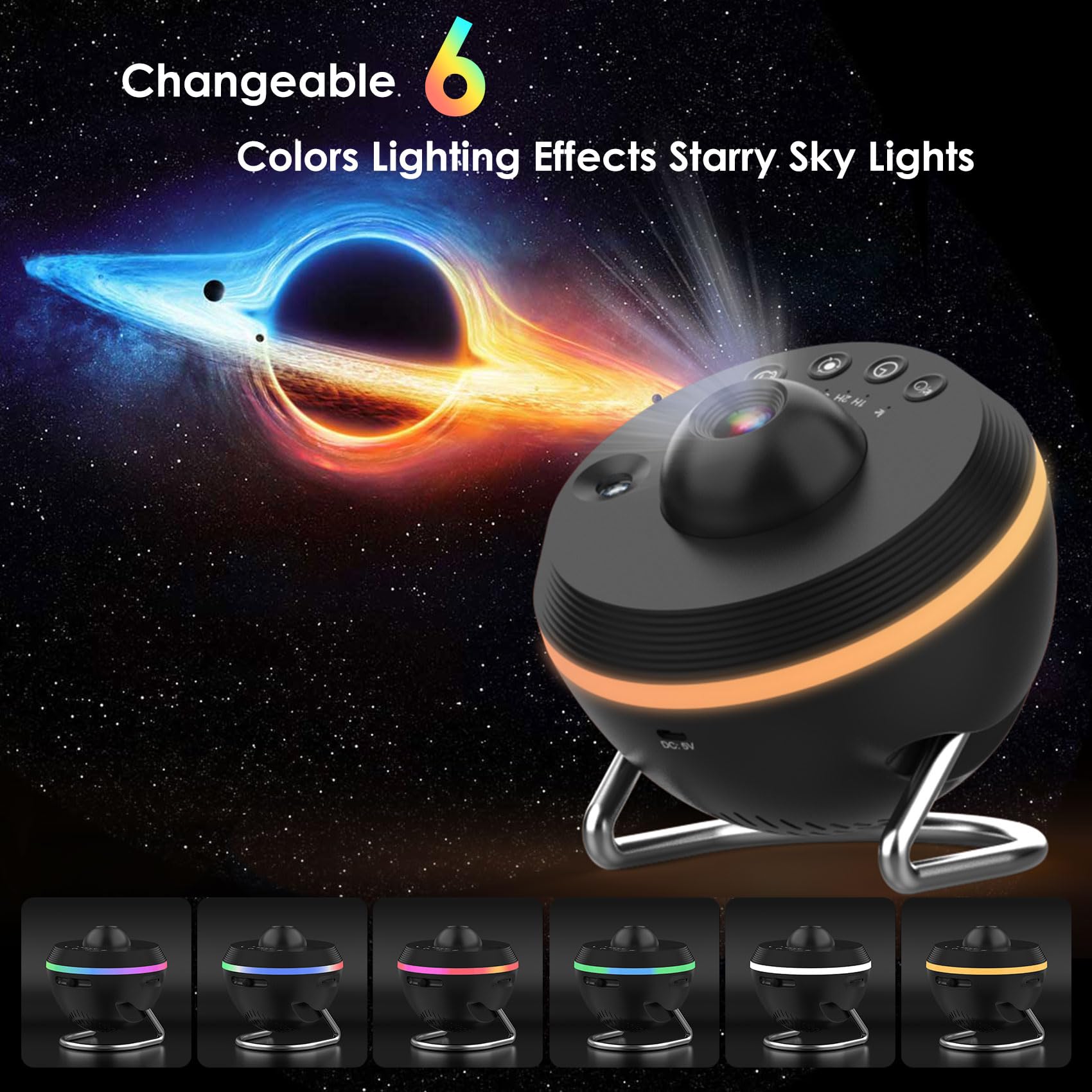 WFOJOO Star Projector Galaxy Light - 360° Rotating Planetarium Night Light with Nebula & Meteor Effects for Bedroom, Kids Room, Home Theater, and Relaxation | Perfect Birthday & Christmas Gift for Kids & Adults