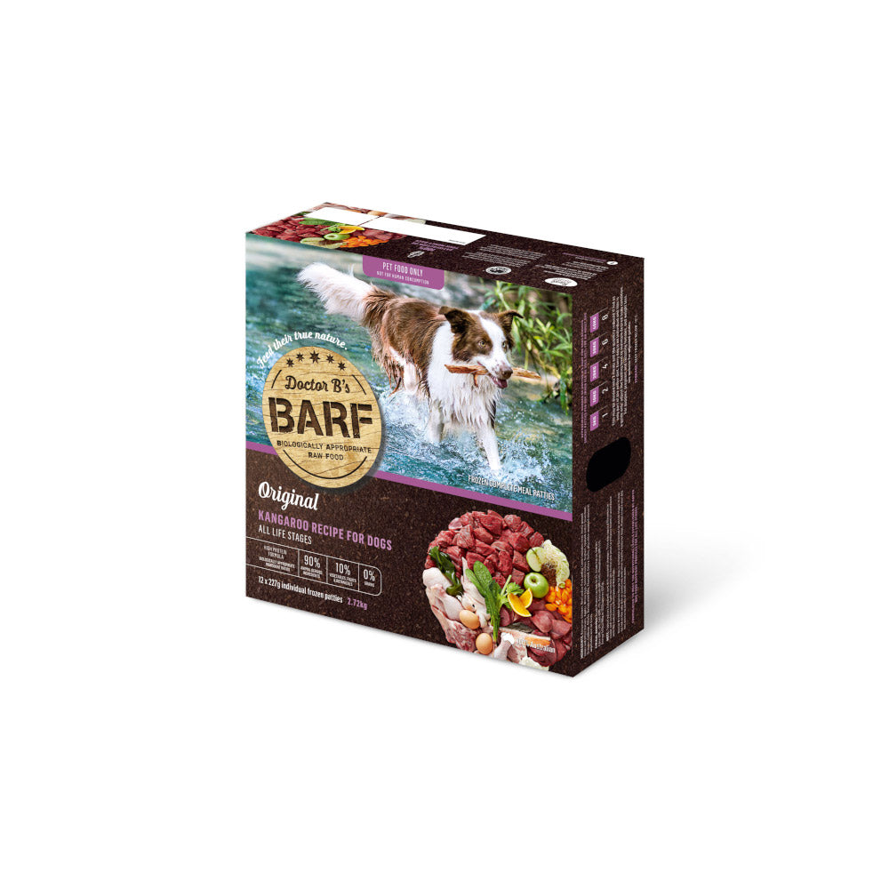 Premium BARF Frozen Raw Kangaroo Dog Food - All Life Stages, Grain-Free, High-Protein Diet for Dogs | Perfect for Raw Feeding, Allergy Relief & Sensitive Stomachs