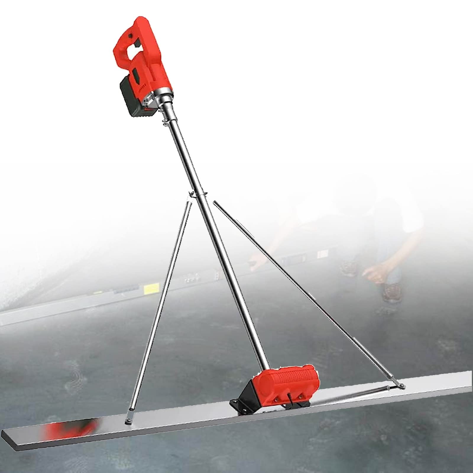 ALSUP Cordless Electric Concrete Vibrator - Battery Powered Cement Finishing Tool for Pavement, Tile Leveling & Floor Smoothing - Handheld Wireless Tiling Machine (2 Electric Motors) - Perfect for DIY Home Renovation & Professional Construction Projects