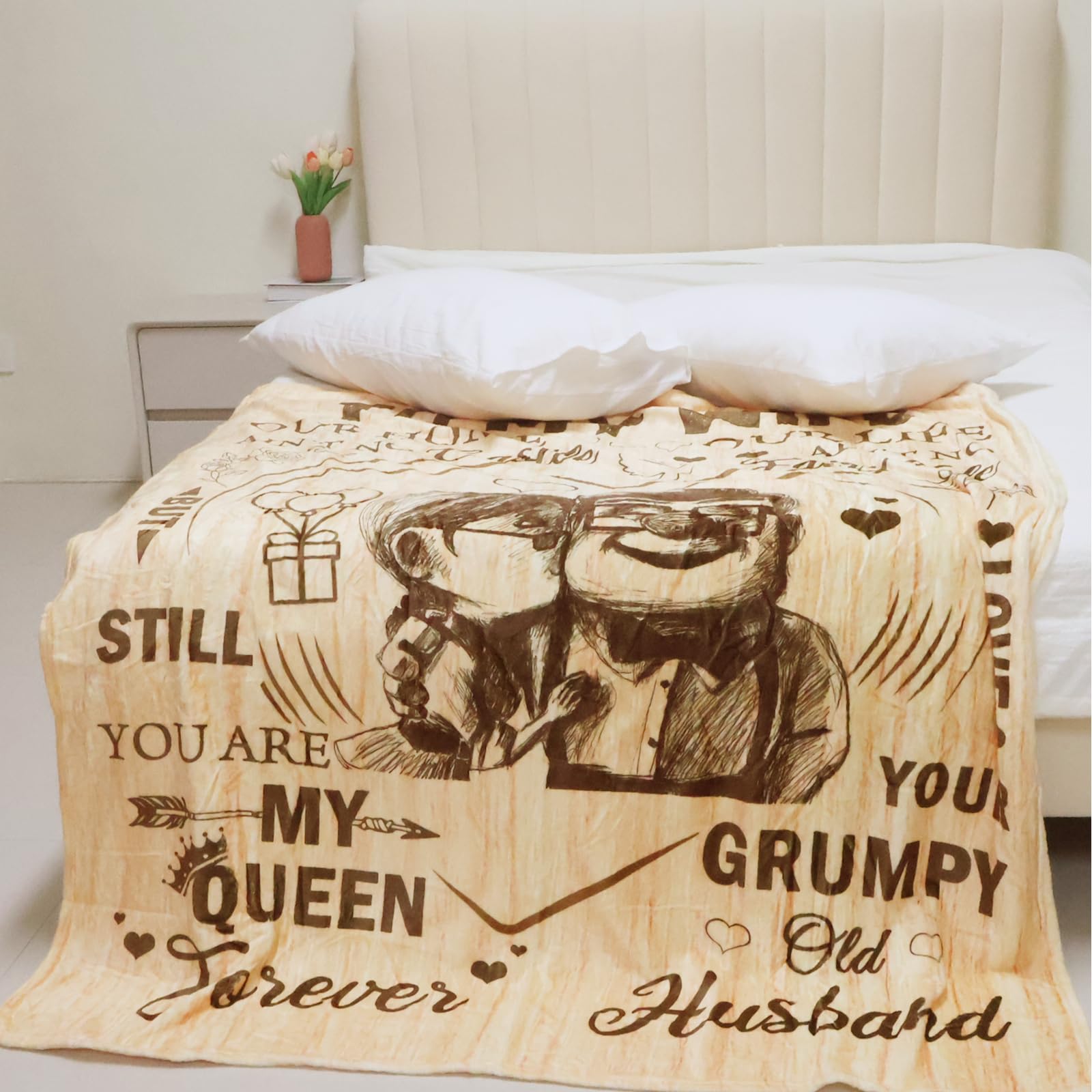 Romantic Anniversary Blanket Gift for Wife - Soft & Cozy Throw Blanket for Her - Perfect Valentine's Day, Mother's Day & Birthday Present from Husband - Ideal for Cuddling, Movie Nights & Home Decor