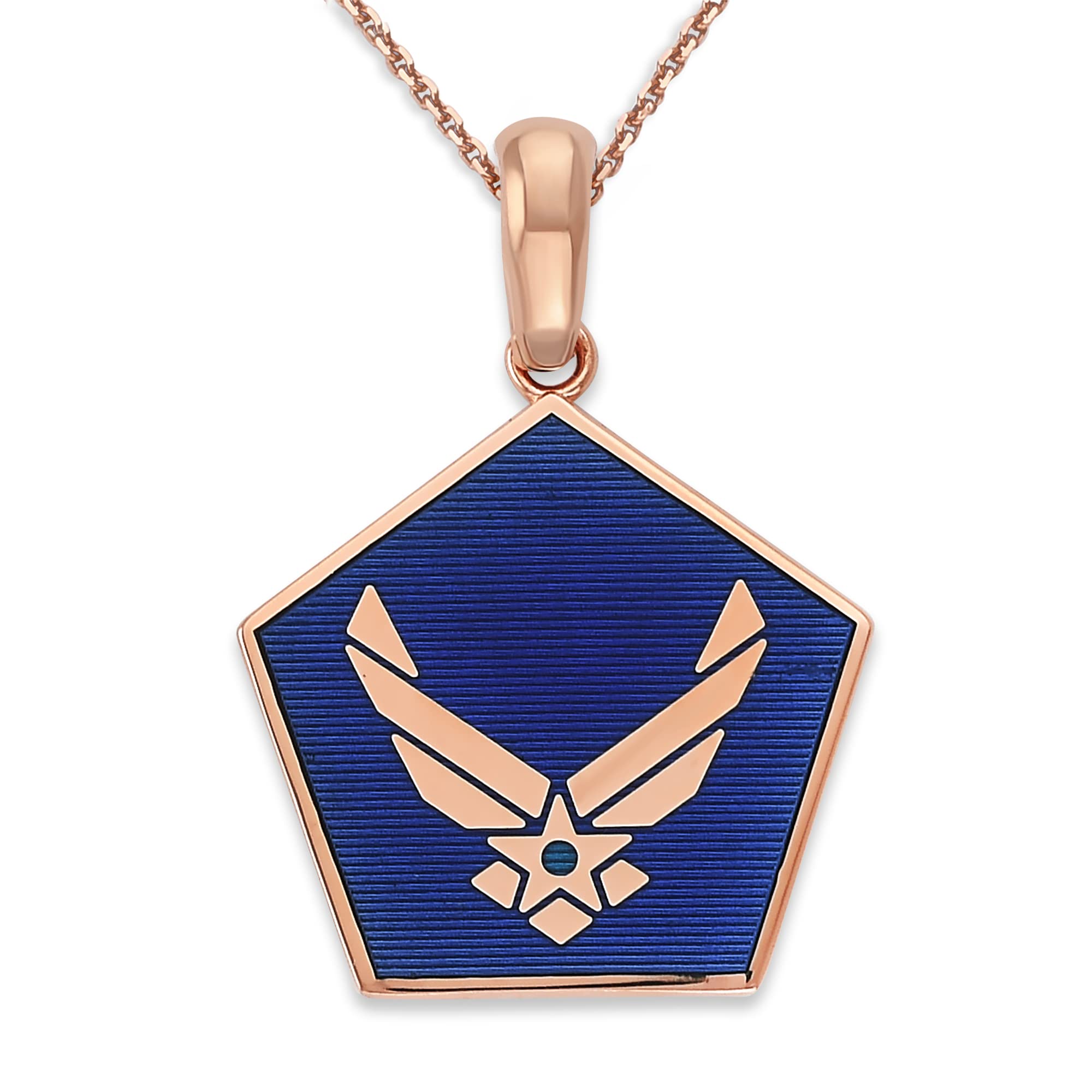 14k Solid Gold US Air Force Pendant Necklace for Men & Women - Handcrafted in USA - Perfect for Military Gifts, Veterans Day & Patriotic Jewelry