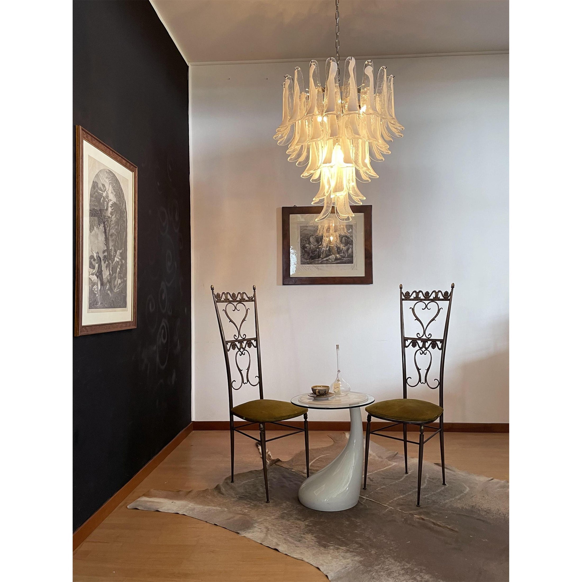 Mazzega Petals Chandelier - Modern Glass Flower Ceiling Light Fixture for Dining Room, Living Room & Bedroom | Elegant Home Decor Lighting for Weddings & Luxury Interiors