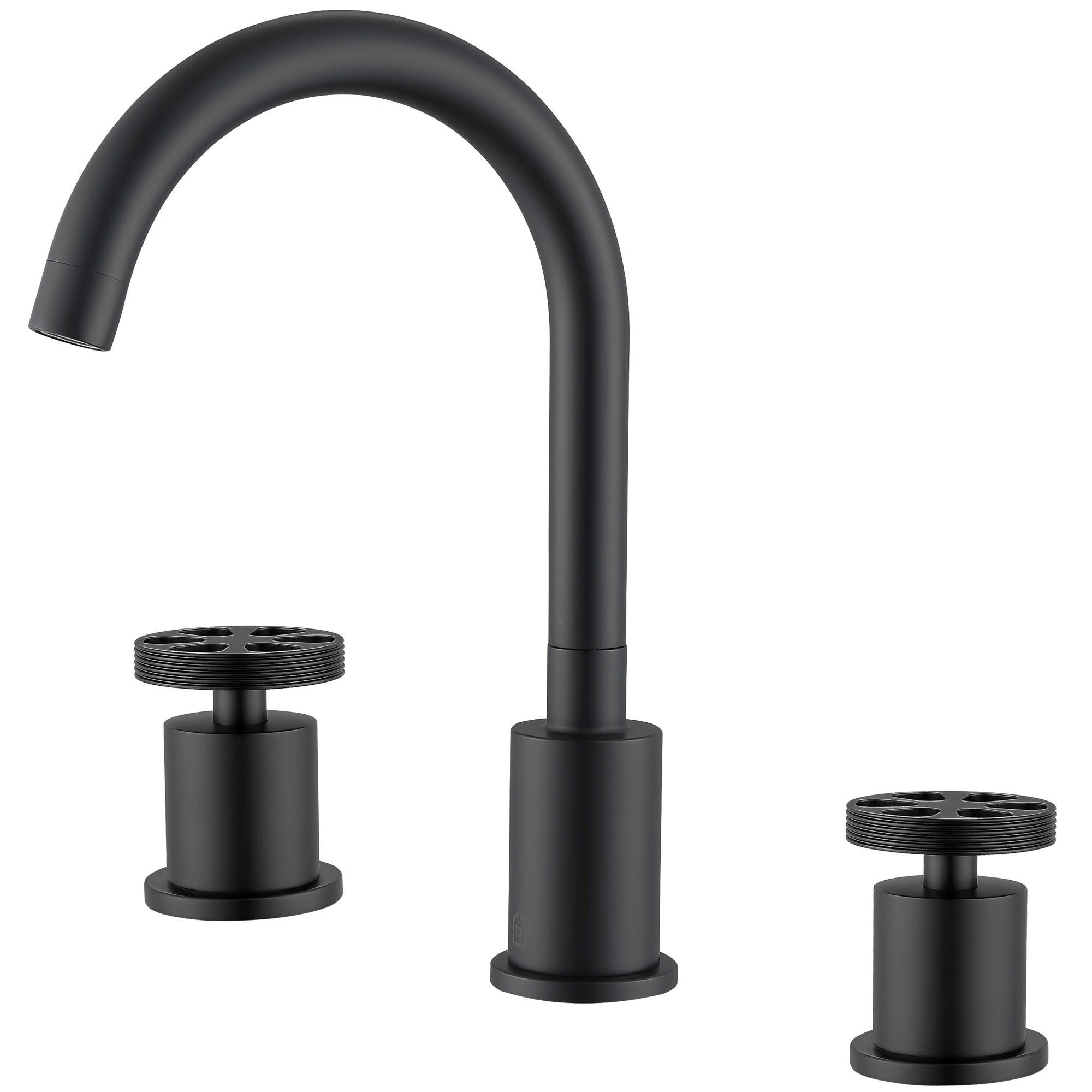 Ancona Nova Series Matte Black Widespread Bathroom Faucet - Modern Sink Faucet for Bathroom Vanity, Powder Room & Guest Bath Installation