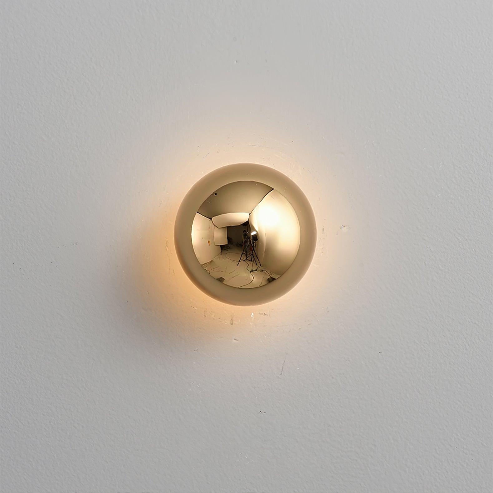 Aurum Sphere Wall Sconce Light Fixture - Modern Gold LED Wall Lamp for Living Room, Bedroom, and Hallway Decor - Perfect for Ambient Lighting and Home Interior Design