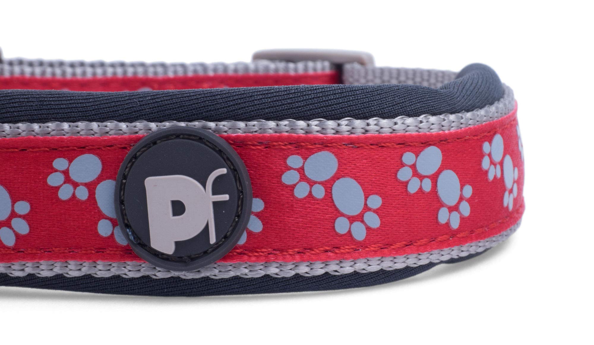 Premium Small Red Paws Dog Collar - Soft Padded Pet Collar for Comfort & Safety - Perfect for Daily Walks, Training & Outdoor Adventures