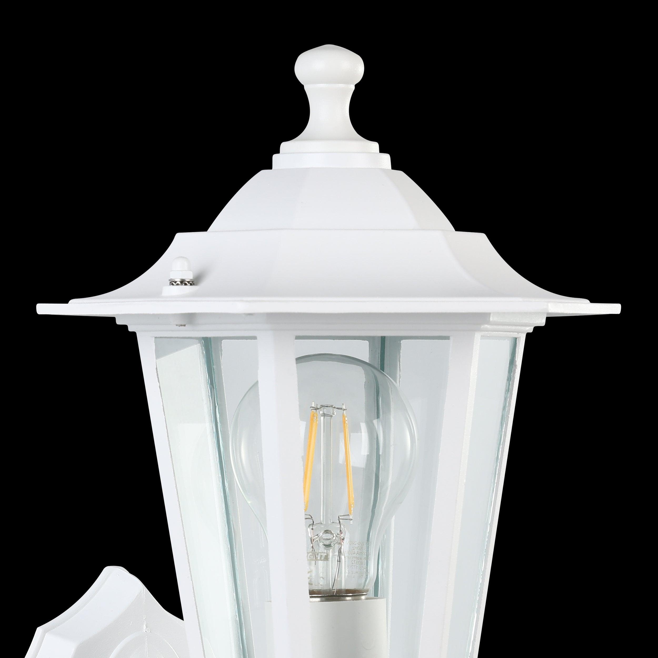 Eglo Laterna 5 White Outdoor Wall Lantern - IP44 Rated Weatherproof Exterior Light for Porch, Patio & Garden - Modern Upright Sconce Lighting