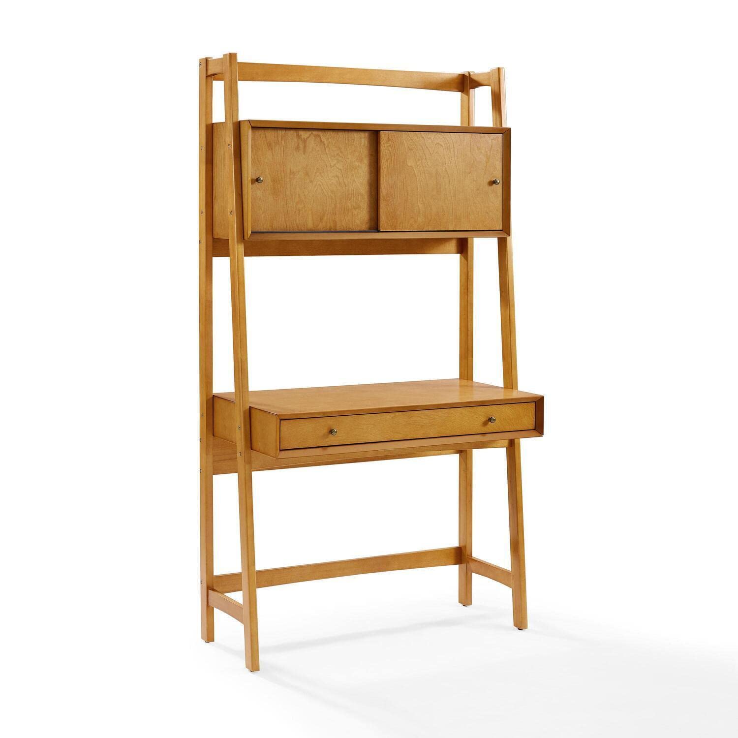 Crosley Furniture Landon Wall Mounted Desk in Acorn Finish - Space Saving Home Office Desk for Small Spaces, Study & Work from Home