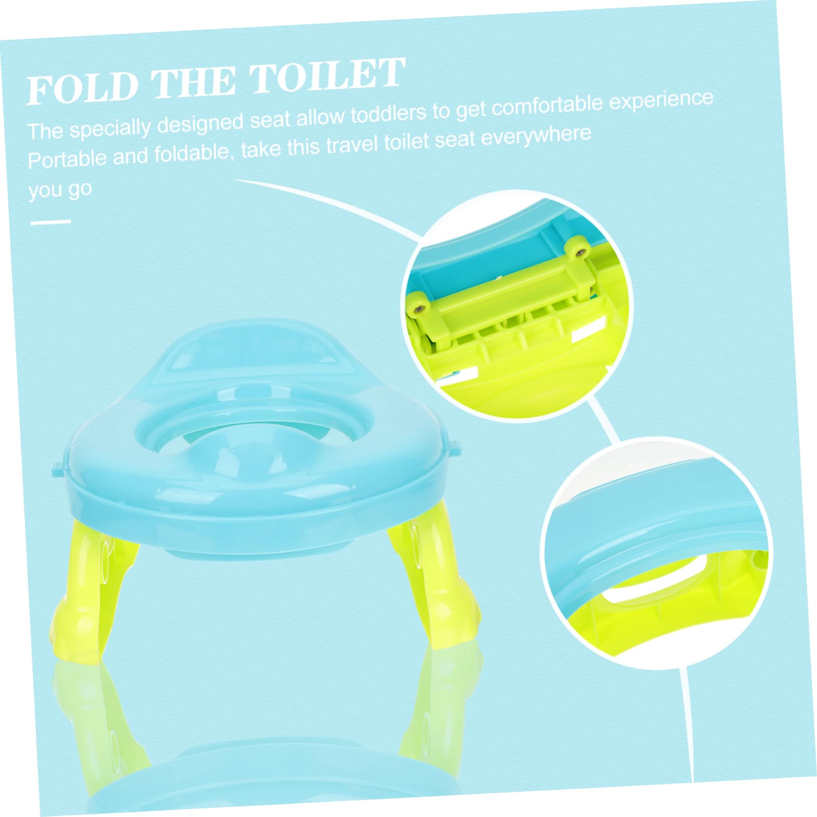 Wakauto Portable Potty Seat - Kids Travel Toilet Training Seat with Non-Slip Base | Lightweight & Durable Plastic Design for Toddlers | Perfect for Road Trips, Camping & Airplane Travel