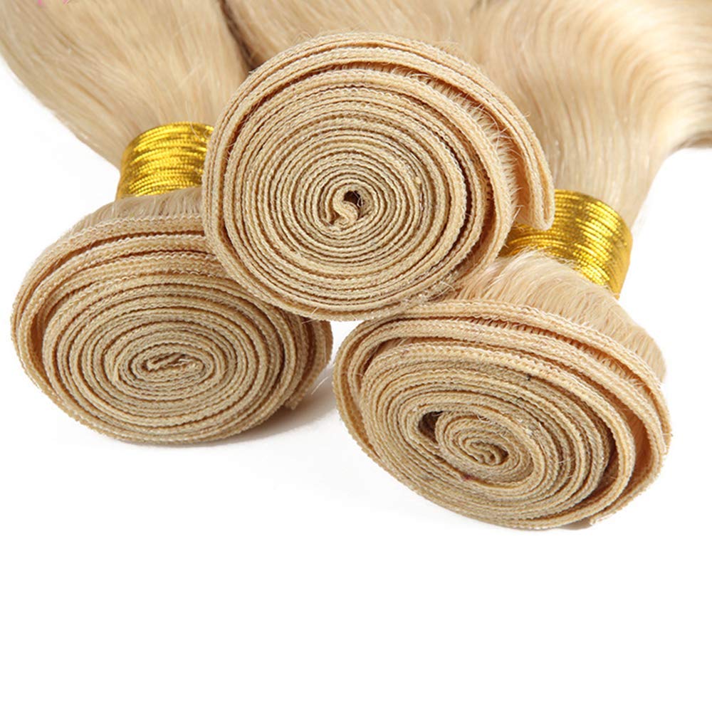 10A Grade 32 Inch Long 613 Body Wave Brazilian Human Hair Extensions - Virgin Remy Unprocessed Weft - Blonde Body Wave Bundle for Wet & Wavy Styles | Perfect for Daily Wear, Parties & Special Occasions