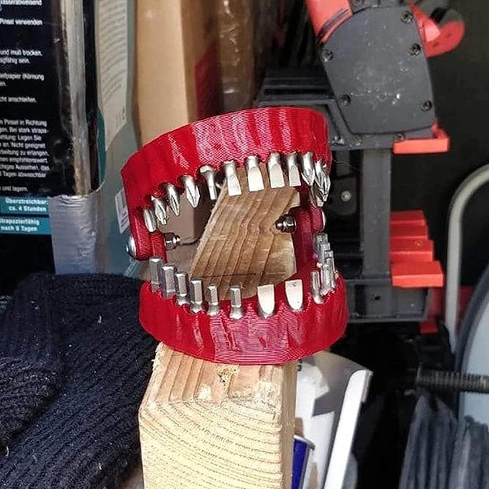 Funny Denture Drill Bit Holder - Teeth Model Design Screwdriver with 6.35mm (1/4 Inch) Hex Adapter - 28 Inch Power Tool Accessory for DIY Projects & Dental Office Humor