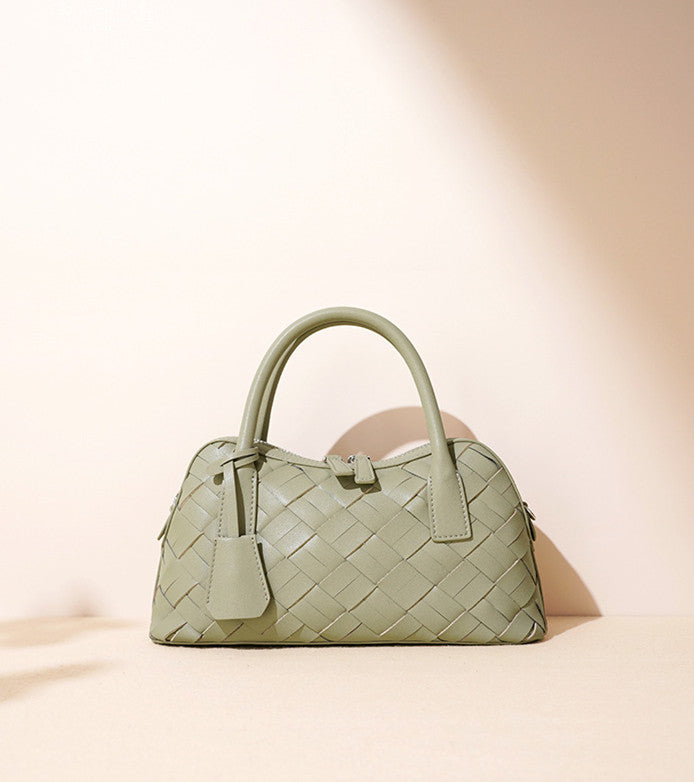 Stylish Woven Convertible Leather Handbag for Women - Crossbody, Shoulder & Tote Bag - Perfect for Work, Travel & Everyday Use