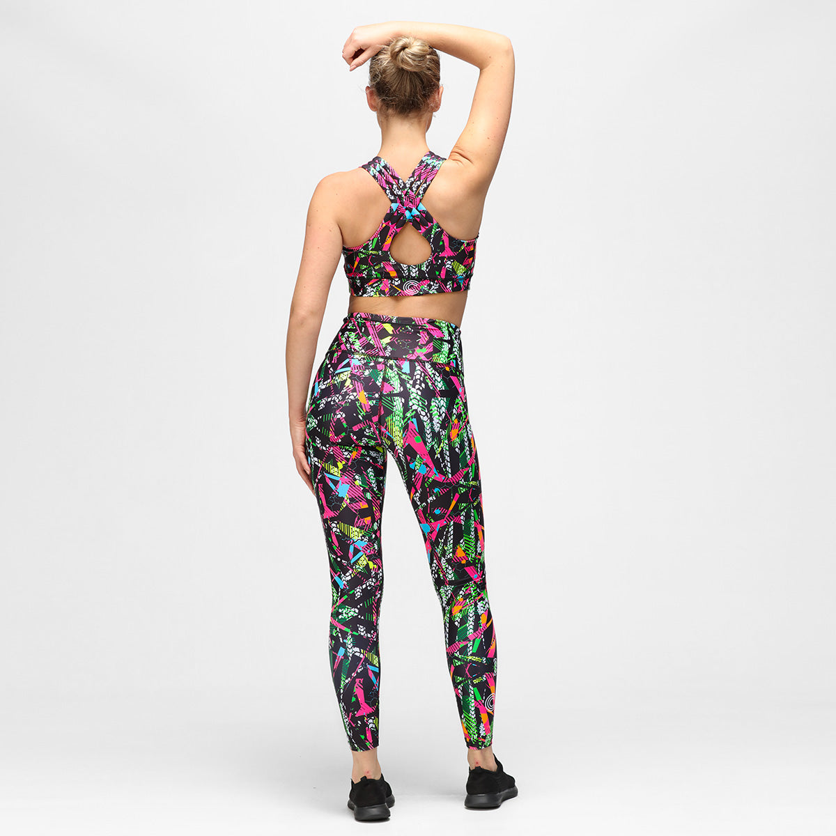 Retro Raver Leggings for Women - 80s Inspired Dance Pants with High Waist & Stretchy Fabric - Perfect for Clubbercise, Zumba, Fitness Classes & Retro Theme Parties