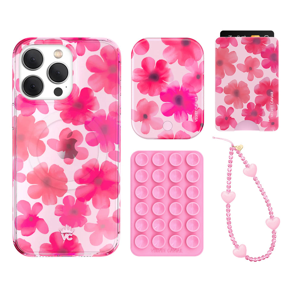 Cherry Blossom iPhone Case with Wallet Holder - Slim Protective Cover for iPhone 13/14/15 Pro Max - Perfect for Travel, Shopping & Everyday Use
