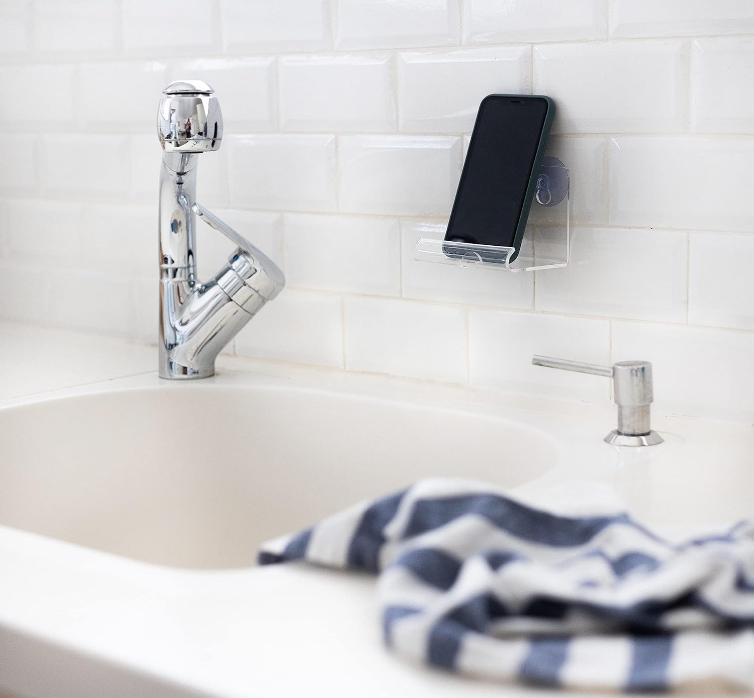 Waterproof Shower Phone Holder - Universal Cell Phone Pouch for Bathroom & Shower | Hands-Free Smartphone Mount for Music, Videos & Calls While Bathing