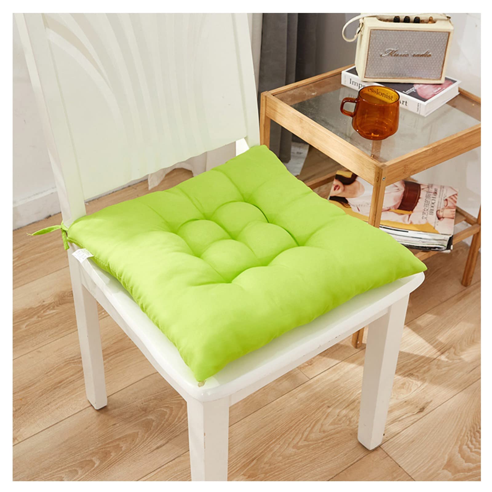 4PCS Non-Slip Dining Chair Seat Cushions with Ties - Soft Comfortable Chair Pads for Kitchen, Office, Patio & Living Room - Perfect for Home, Restaurant and Outdoor Use