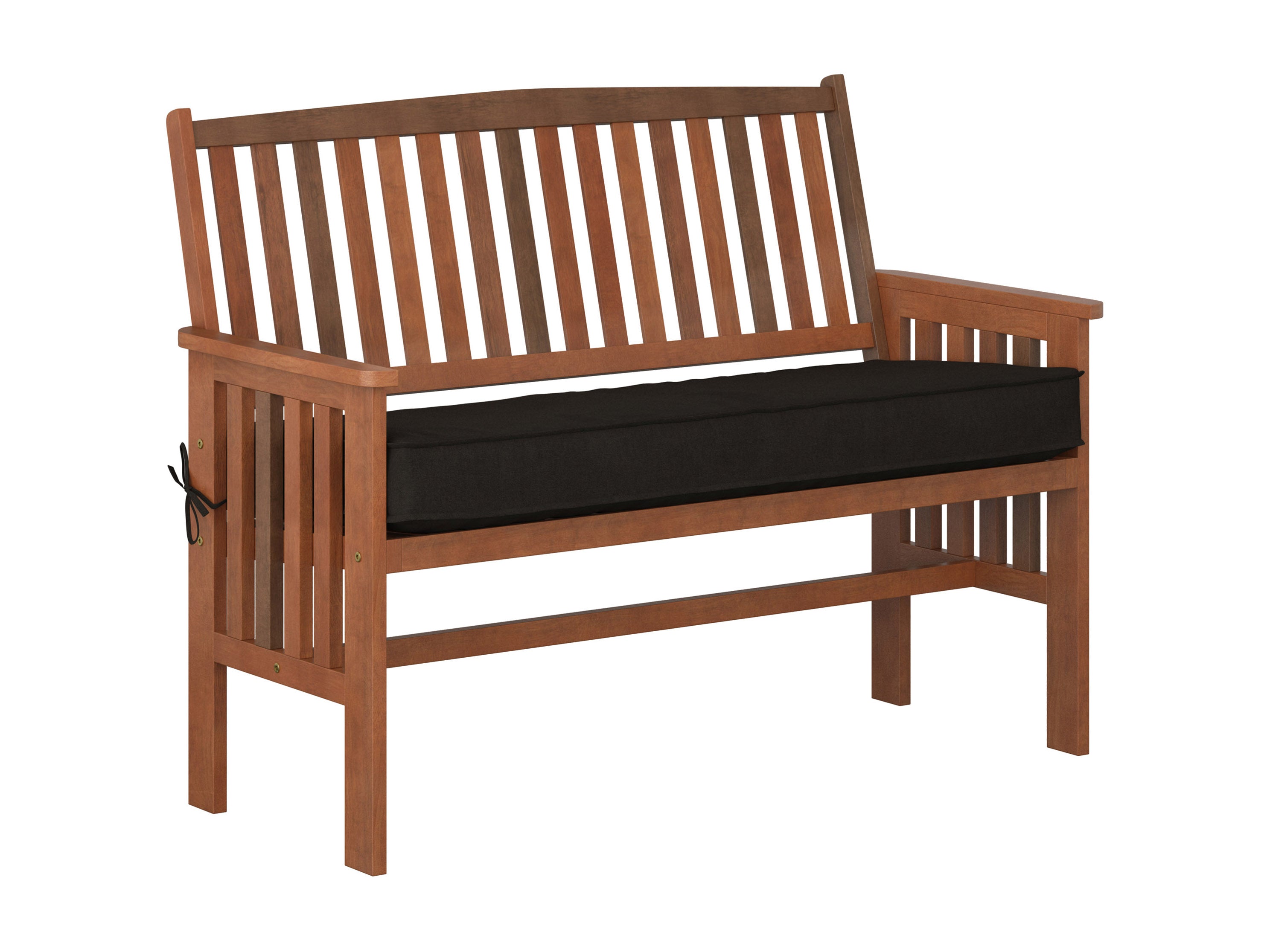 Rustic Brown Solid Wood Bench with Backrest - Sturdy & Comfortable Seating for Patio, Garden, or Entryway Decor