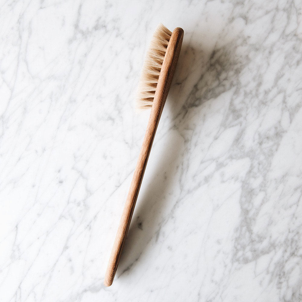 Exfoliating Long Handle Bath Brush with Soft Bristles - Dry Brush for Body Scrub & Massage - Perfect for Shower, Bath & Spa Relaxation at Home