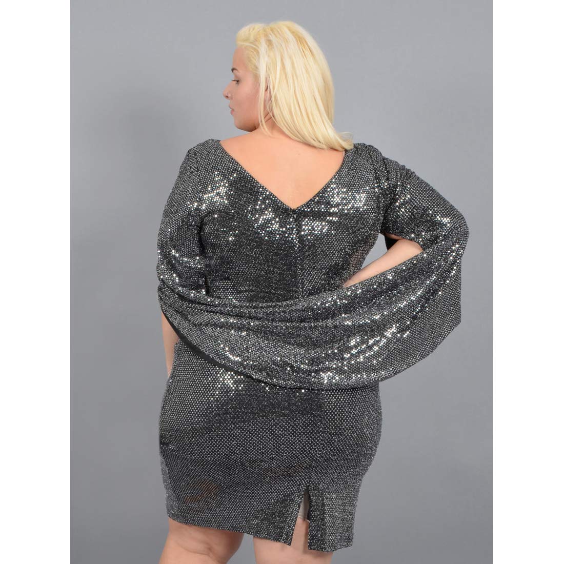 R & M Richards Women's Metallic Jersey Draped Back Party Dress - Perfect for Evening Events, Cocktail Parties & Special Occasions