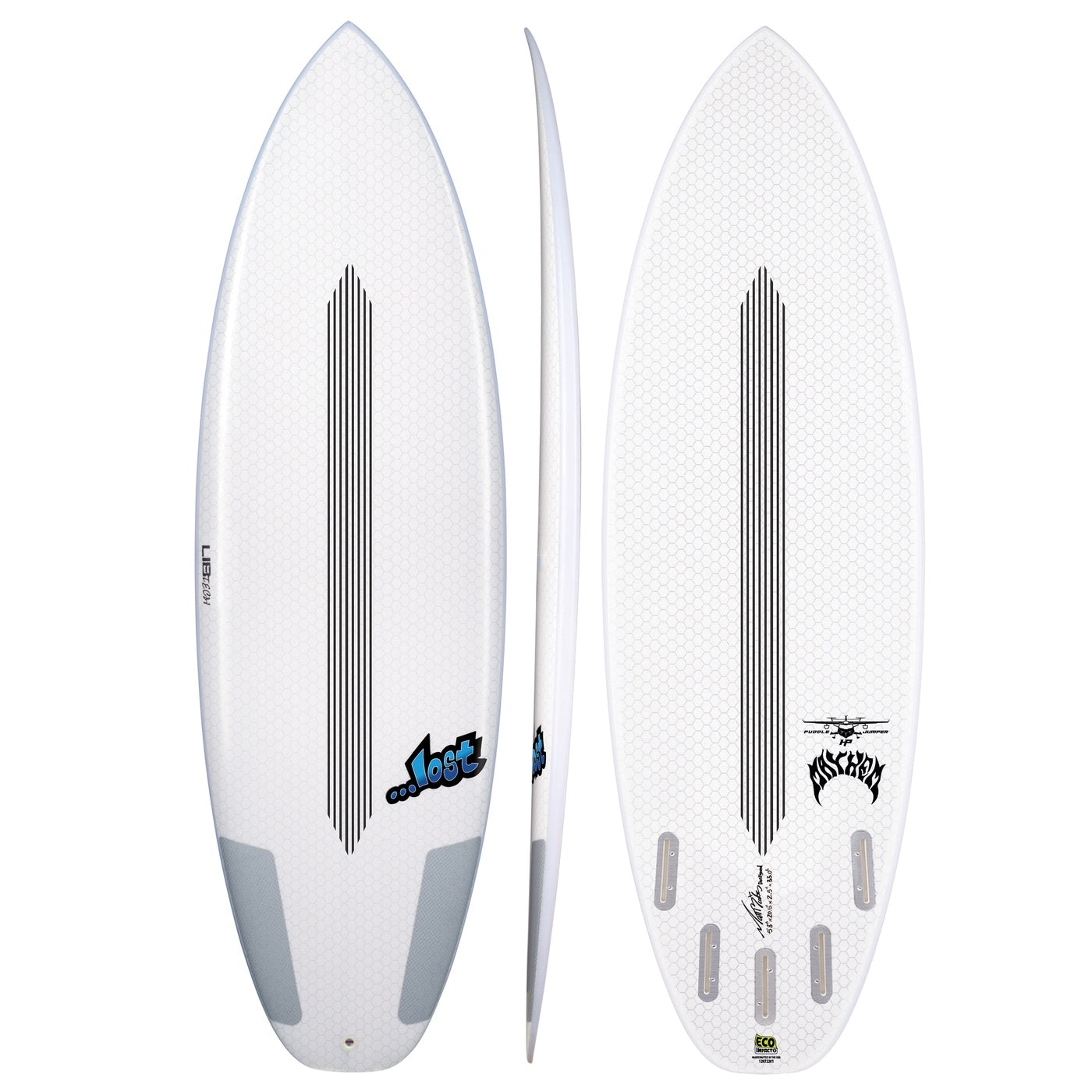 Libtech Lost Puddle Jumper HP 5'8 Surfboard - Future Fins Compatible - Techno Pop Design - Perfect for Small Waves & All-Around Surfing