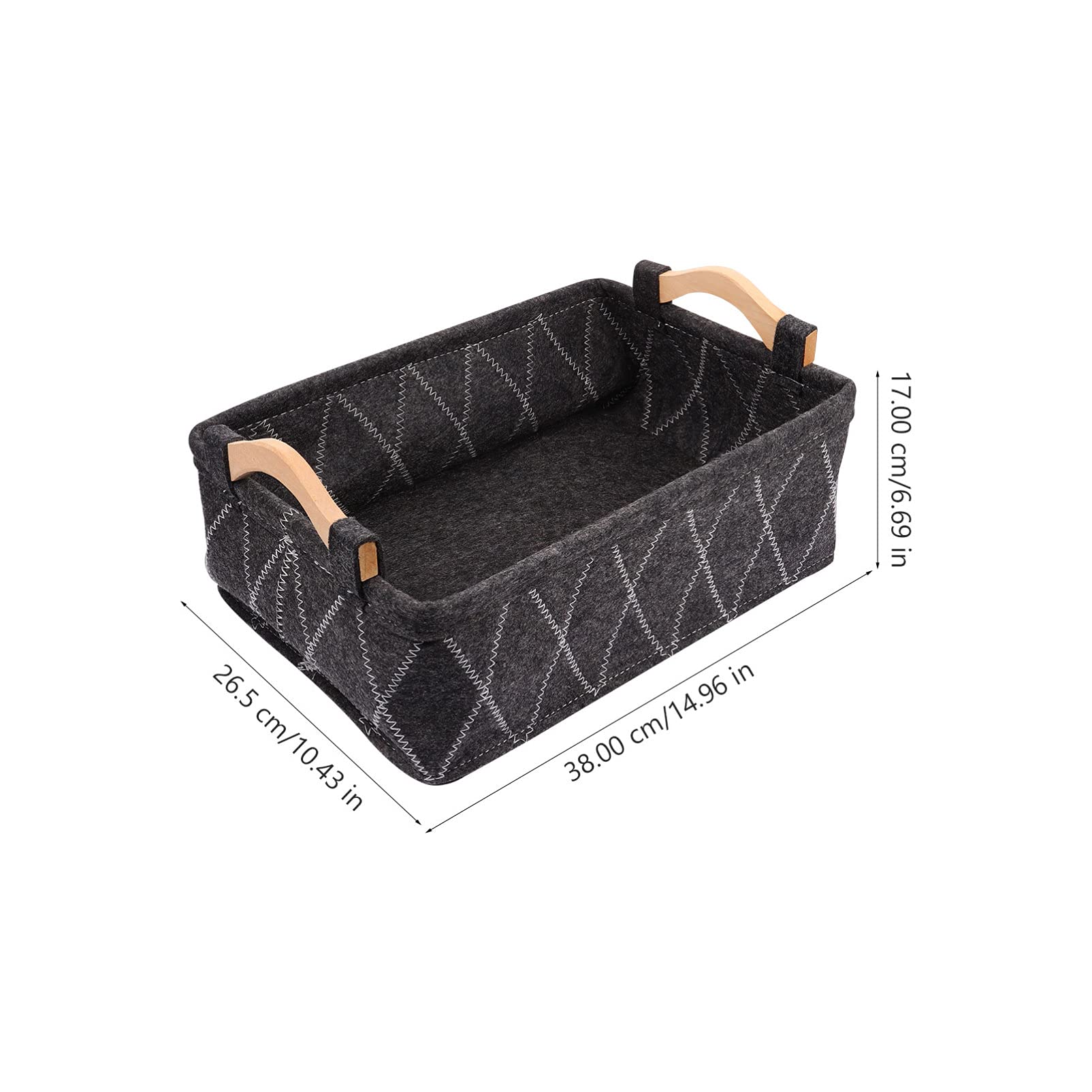 Foldable 3-Piece Felt Storage Baskets with Handles - Cosmetic Organizer, Desk & Drawer Organizer, Pet Toy Storage Bin | Perfect for Makeup Vanity, Office Supplies & Home Organization