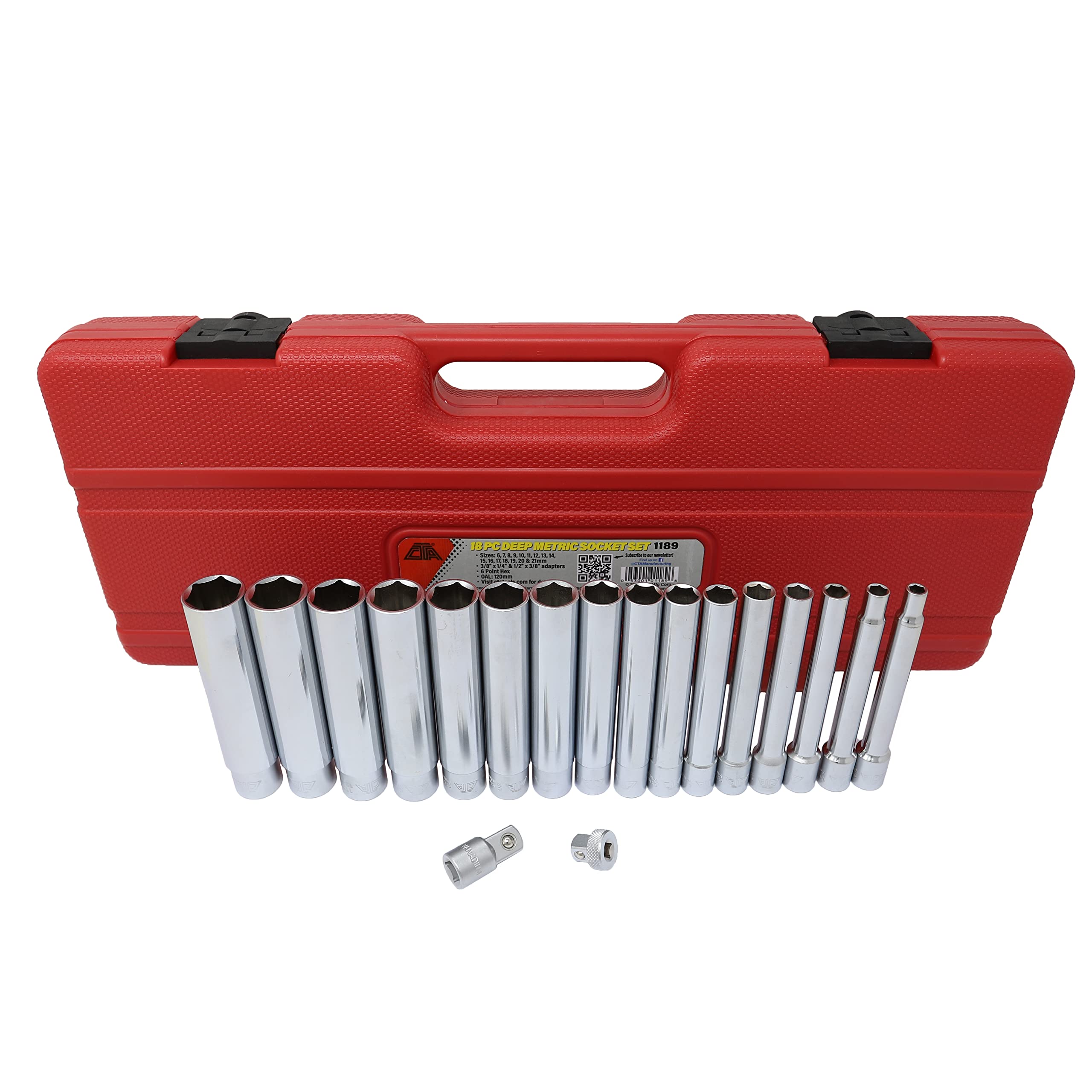 17-Piece Extra Deep Metric Socket Set - CTA Tools 1189 for Auto Repair