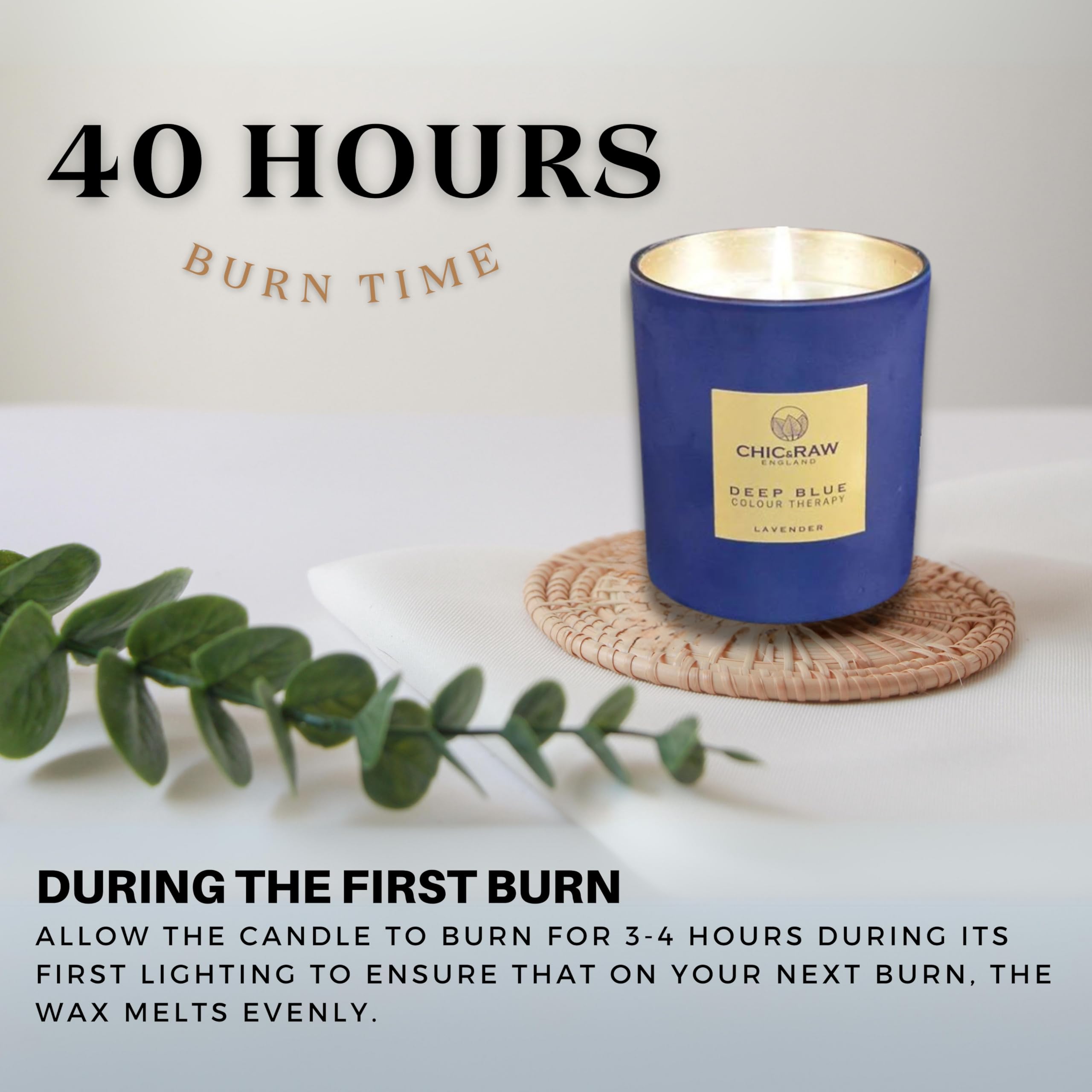 Deep Blue Aromatherapy Scented Candle for Men - Lavender Essential Oil Relaxing Candle Gift Set for Stress Relief & Anxiety, Home Decor for Bedroom, Bathroom, Office | Meditation, Yoga, Spa, Romantic Gifts