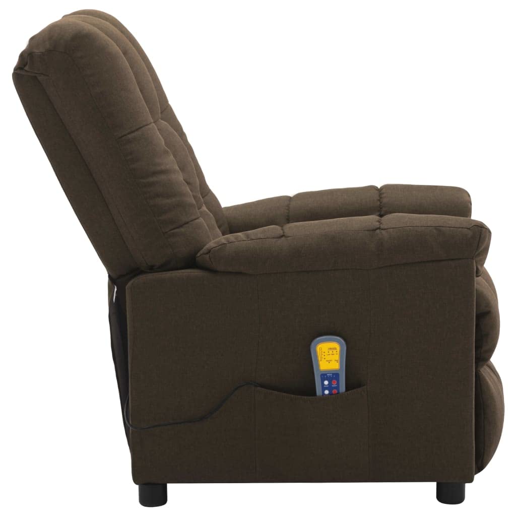 Premium Massage Recliner Chair with Adjustable Headrest & Footrest - Brown Fabric Living Room Recliner for Bedroom, Home Theater & Gaming - Ergonomic Design with Side Pocket Storage | Perfect for Relaxation, Movie Nights & Gaming Sessions