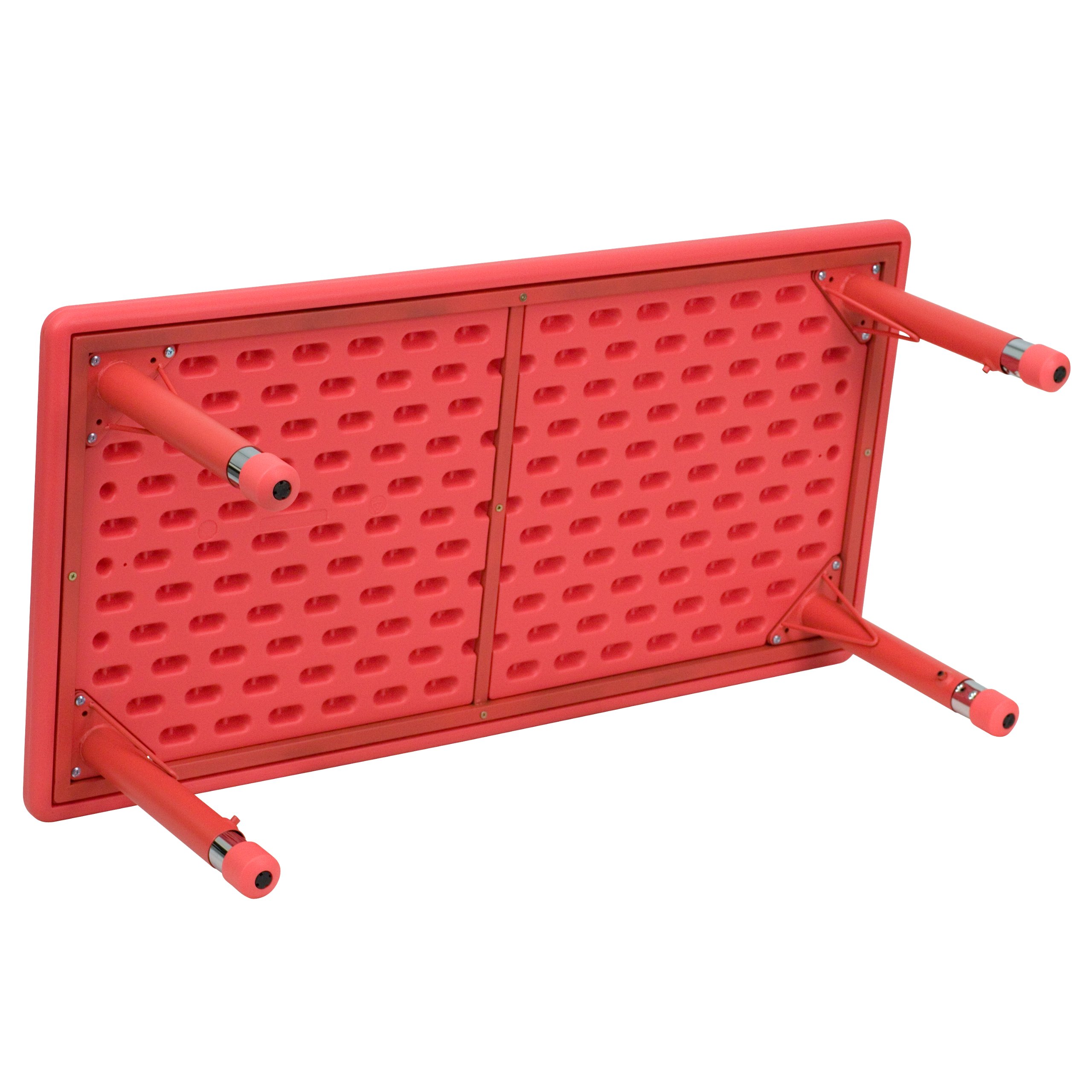 EMMA + OLIVER 24x48 Inches Red Plastic Adjustable Height Kids Activity Table - Perfect for Playrooms, Classrooms & Daycare Centers