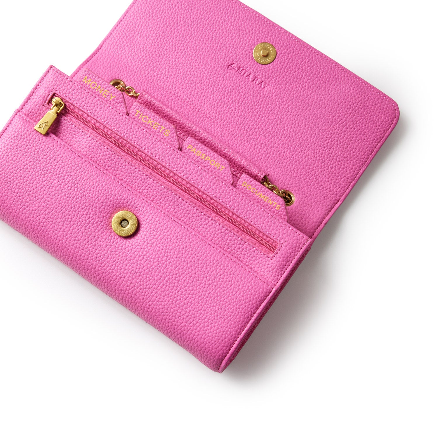 Pebble Travel Wristlet Wallet on Chain (WOC) in Hot Pink - Stylish Crossbody Bag for Women, Perfect for Travel, Shopping, and Everyday Use