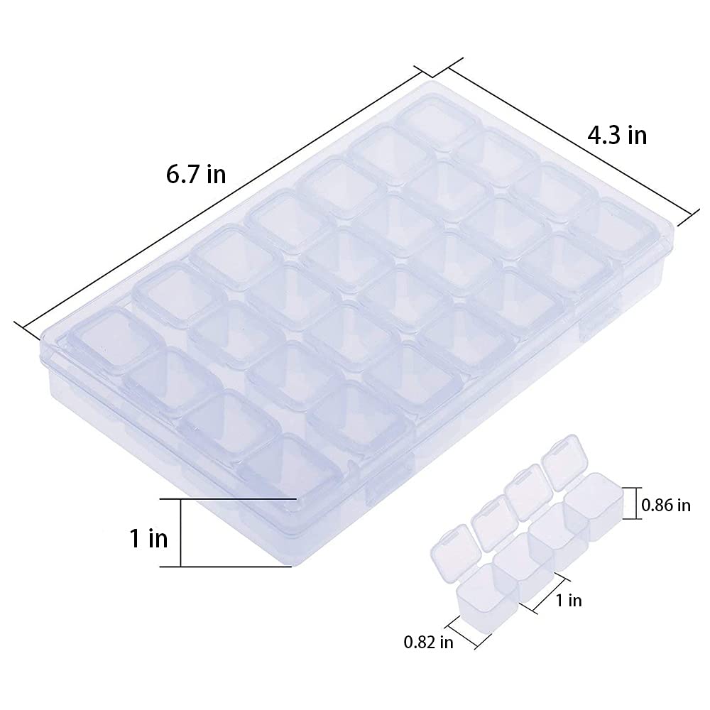 Diamond Embroidery Storage Box 2 Pack - 28 Mini Compartments Organizer for DIY Mosaic Art, Cross Stitch Tools & Craft Accessories | Perfect for Home Decor, Gift Making & Creative Projects