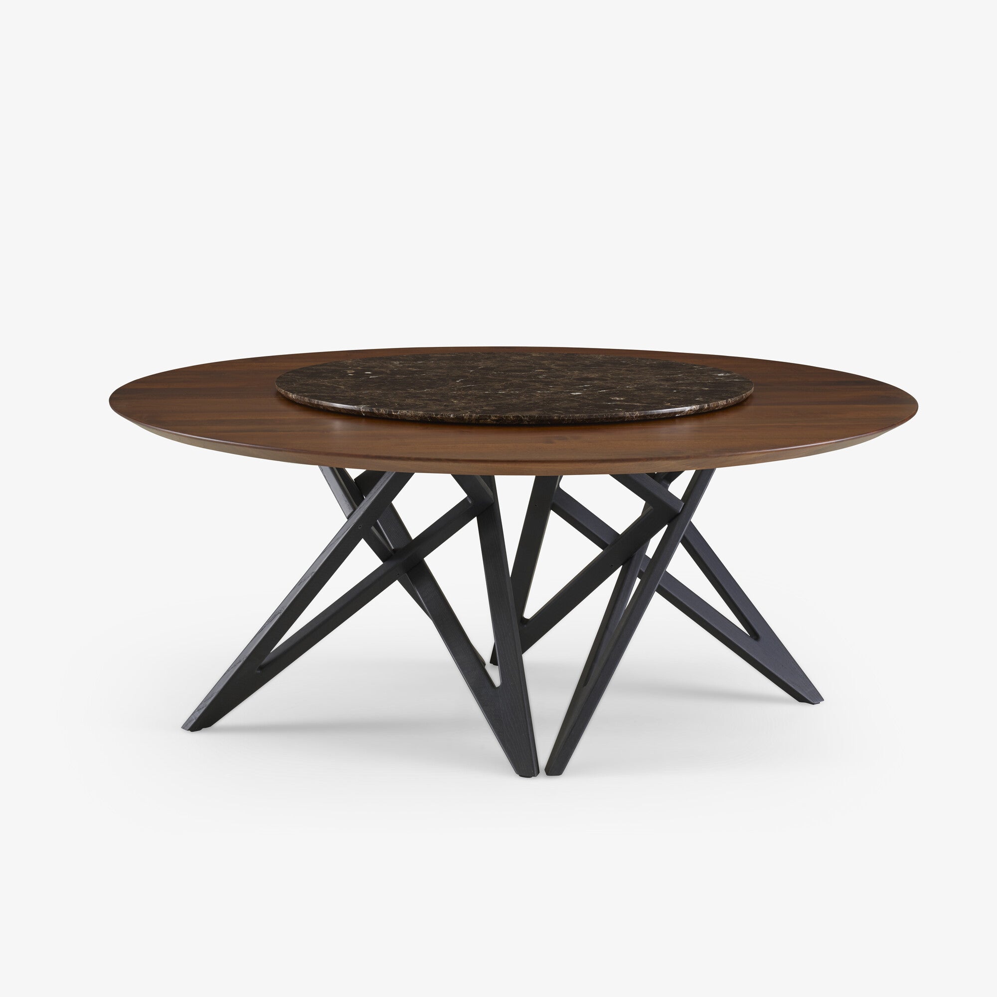 Ennéa 36-Inch Round Dining Table with Lazy Susan - Modern Spinning Turntable for Easy Serving - Perfect for Family Dinners & Entertaining Guests