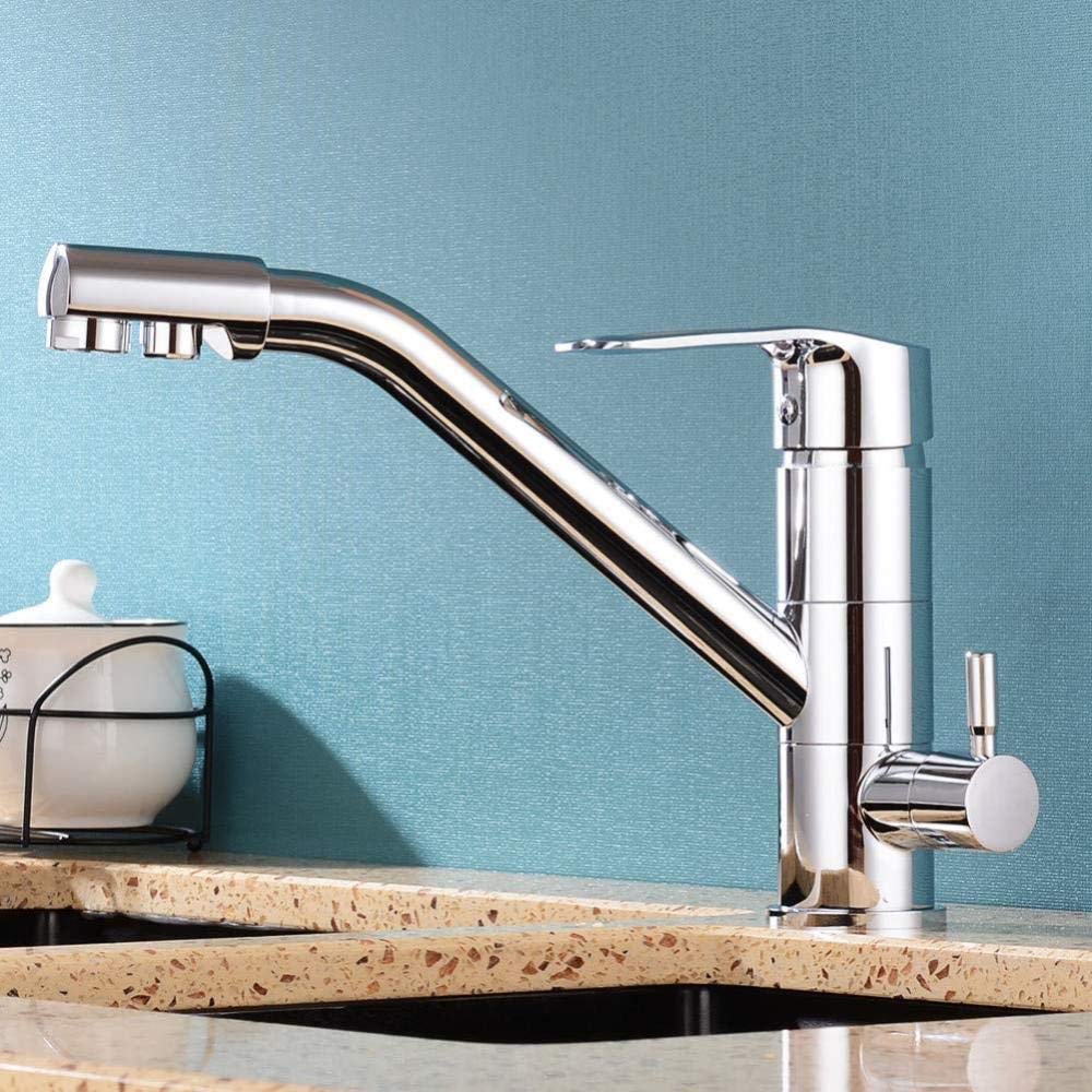 DWSS® 360° Rotating Chrome Kitchen Faucet with Water Filter - High Arc Pull Down Sprayer, Lead-Free for Modern Home Kitchen Sink - Perfect for Washing Dishes, Filling Pots & Cleaning Vegetables