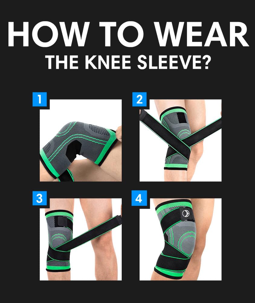 Best Knee Compression Sleeve for Pain Relief - Breathable & Supportive Knee Brace for Women & Men - Ideal for Running, Workouts, Arthritis & Joint Support