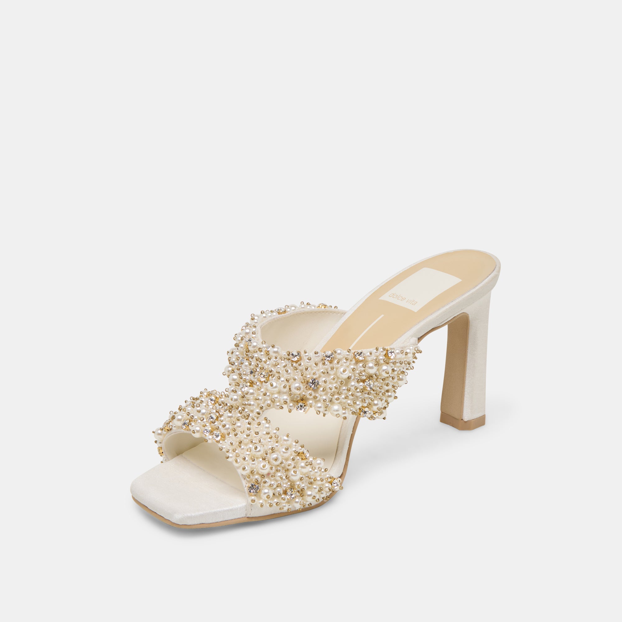 GITEL Rhinestone Heels for Women - Elegant Ivory Crystal High Heels for Parties, Weddings & Special Occasions